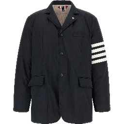 Blue Polyester Biker Jacket
