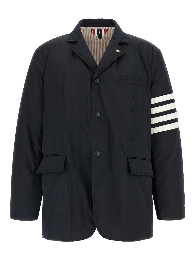 Blue Polyester Biker Jacket