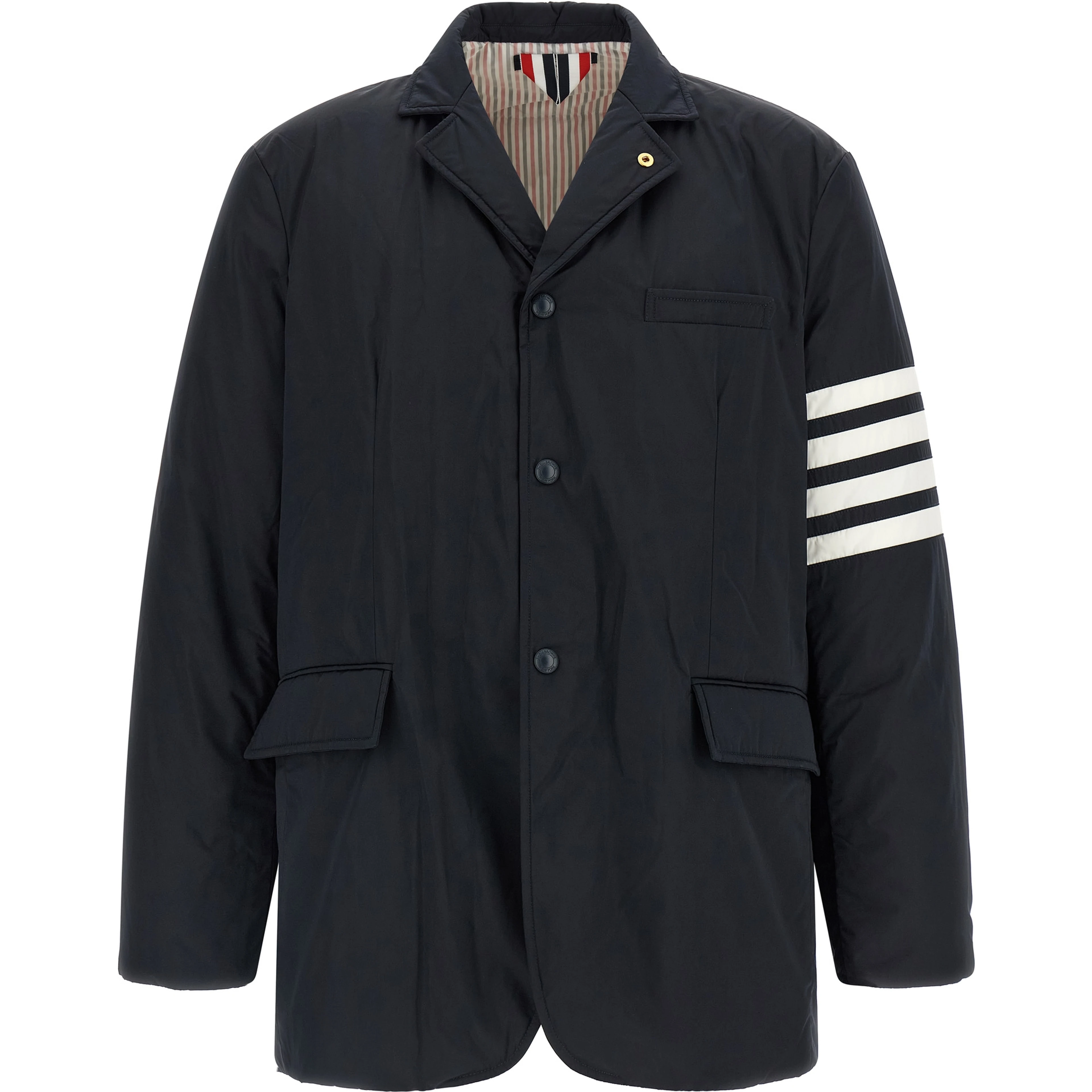 Blue Polyester Biker Jacket