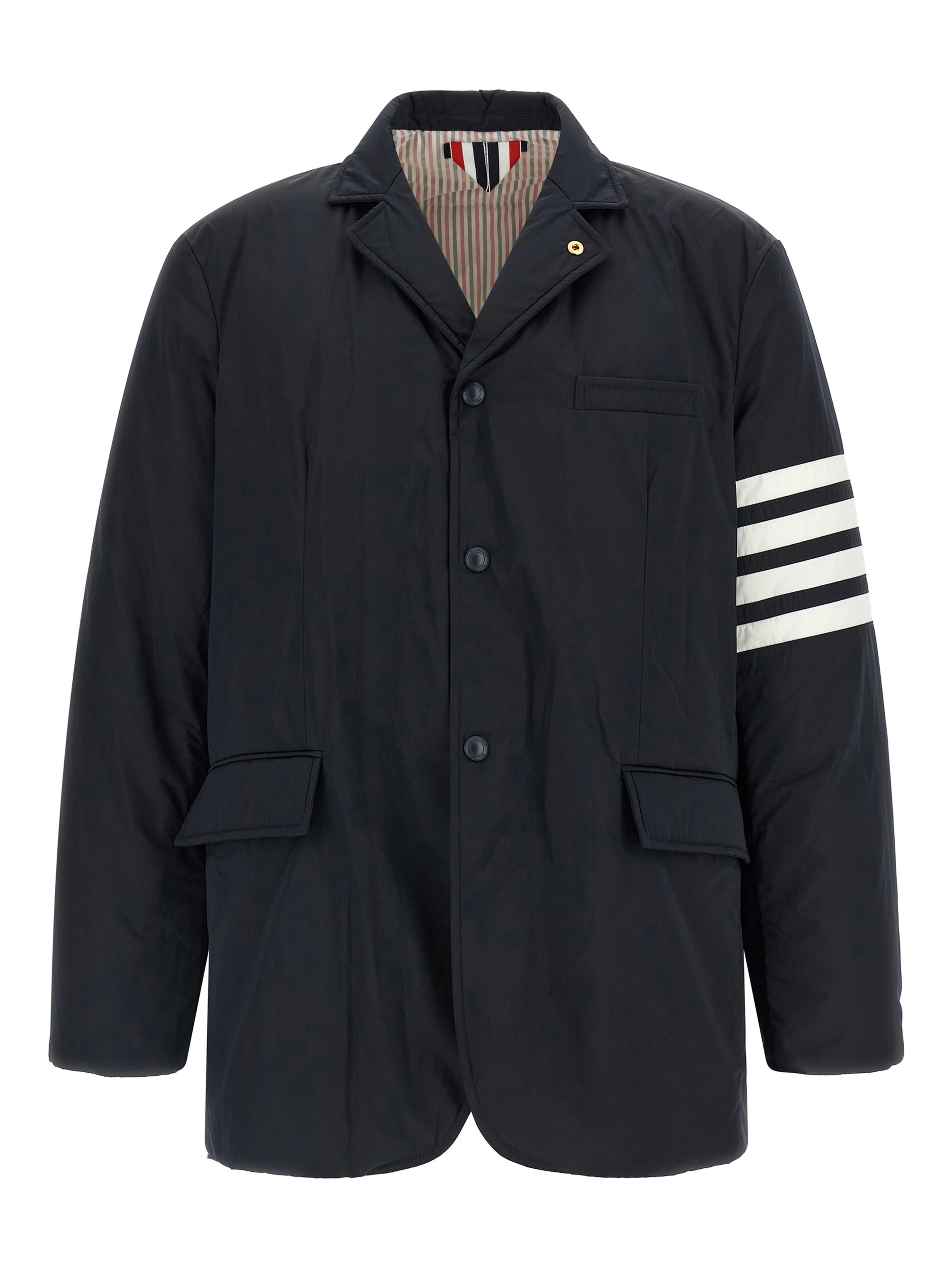 Blue Polyester Biker Jacket