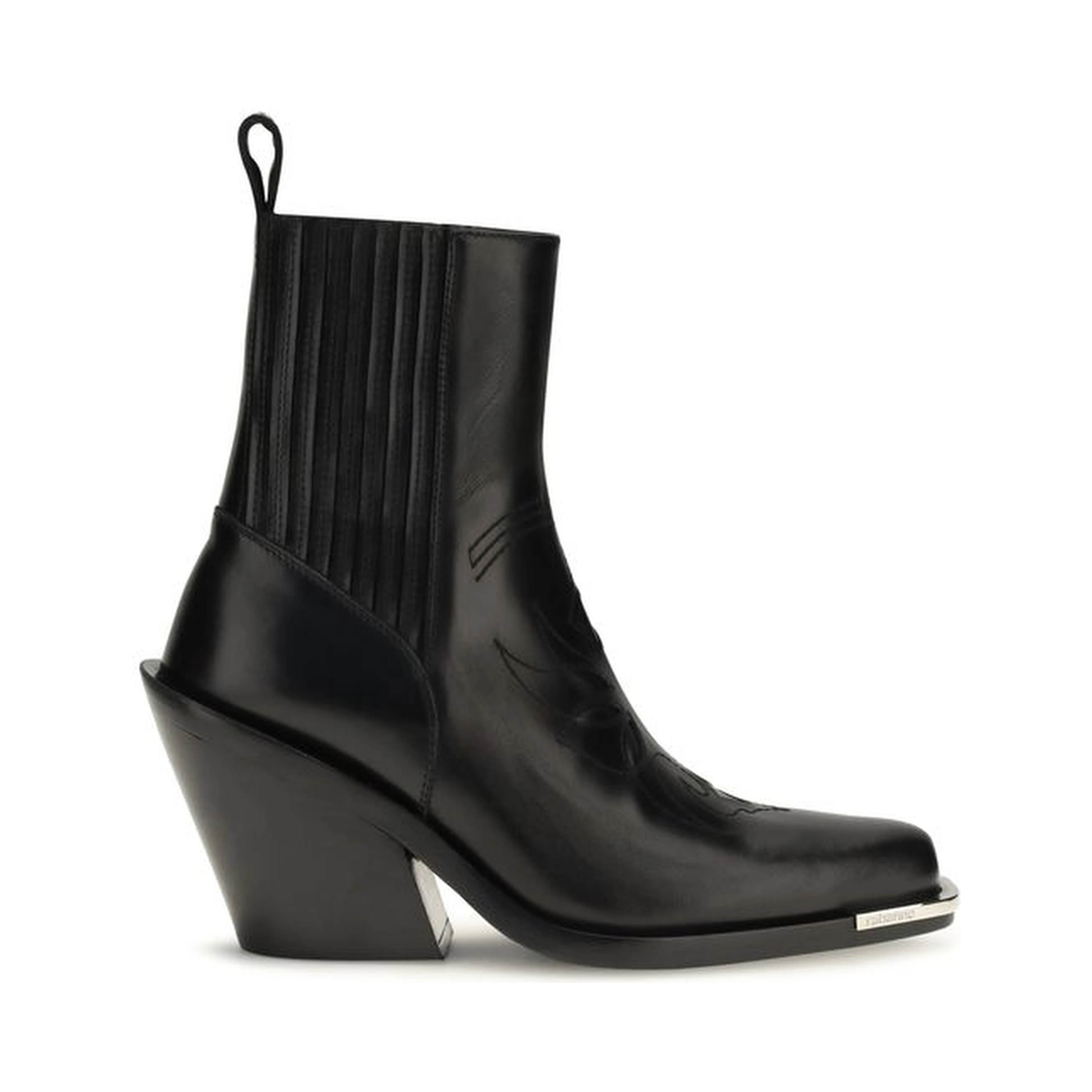 Black Calf Leather Bos Taurus Ankle Boots