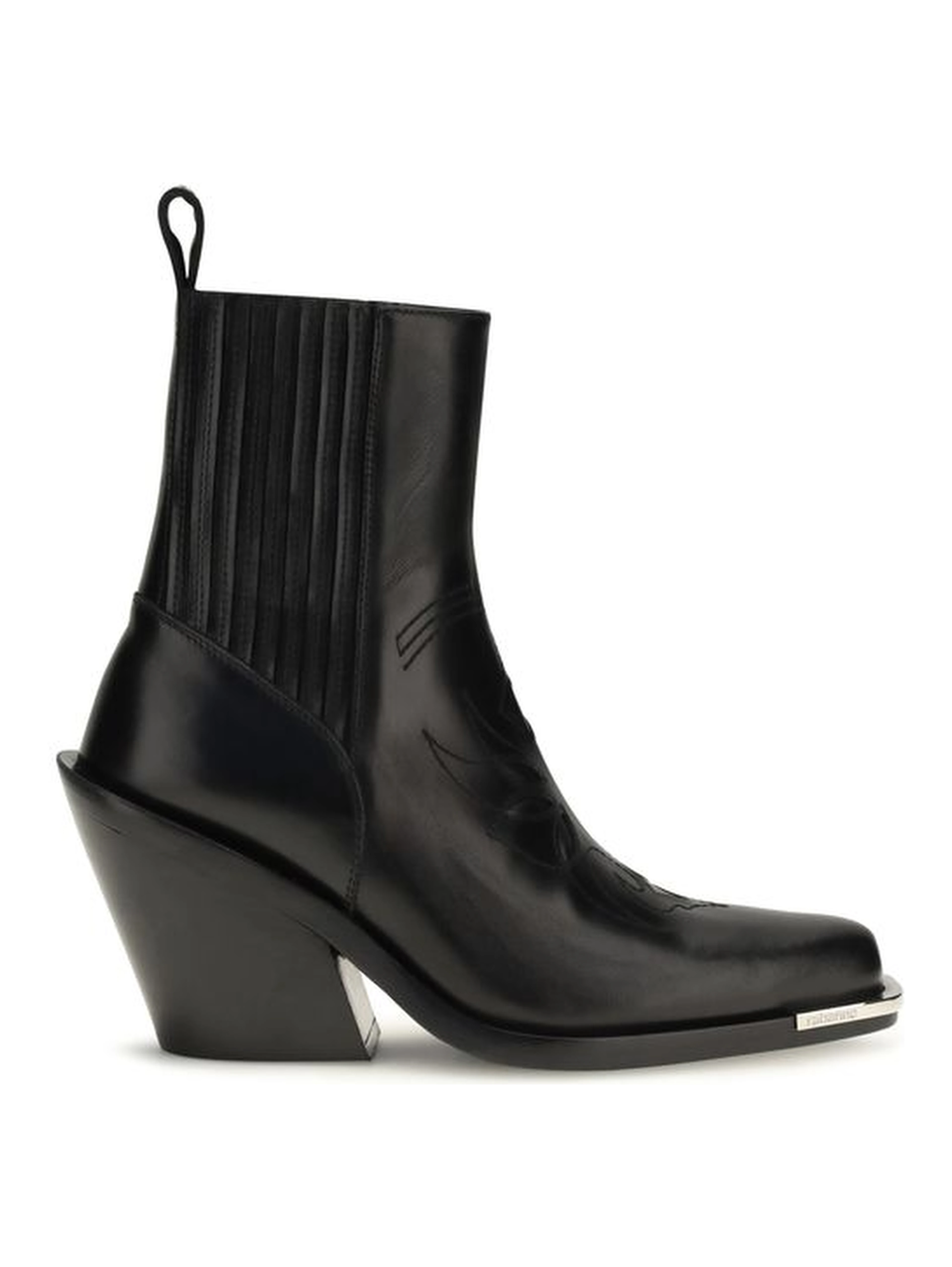 Black Calf Leather Bos Taurus Ankle Boots