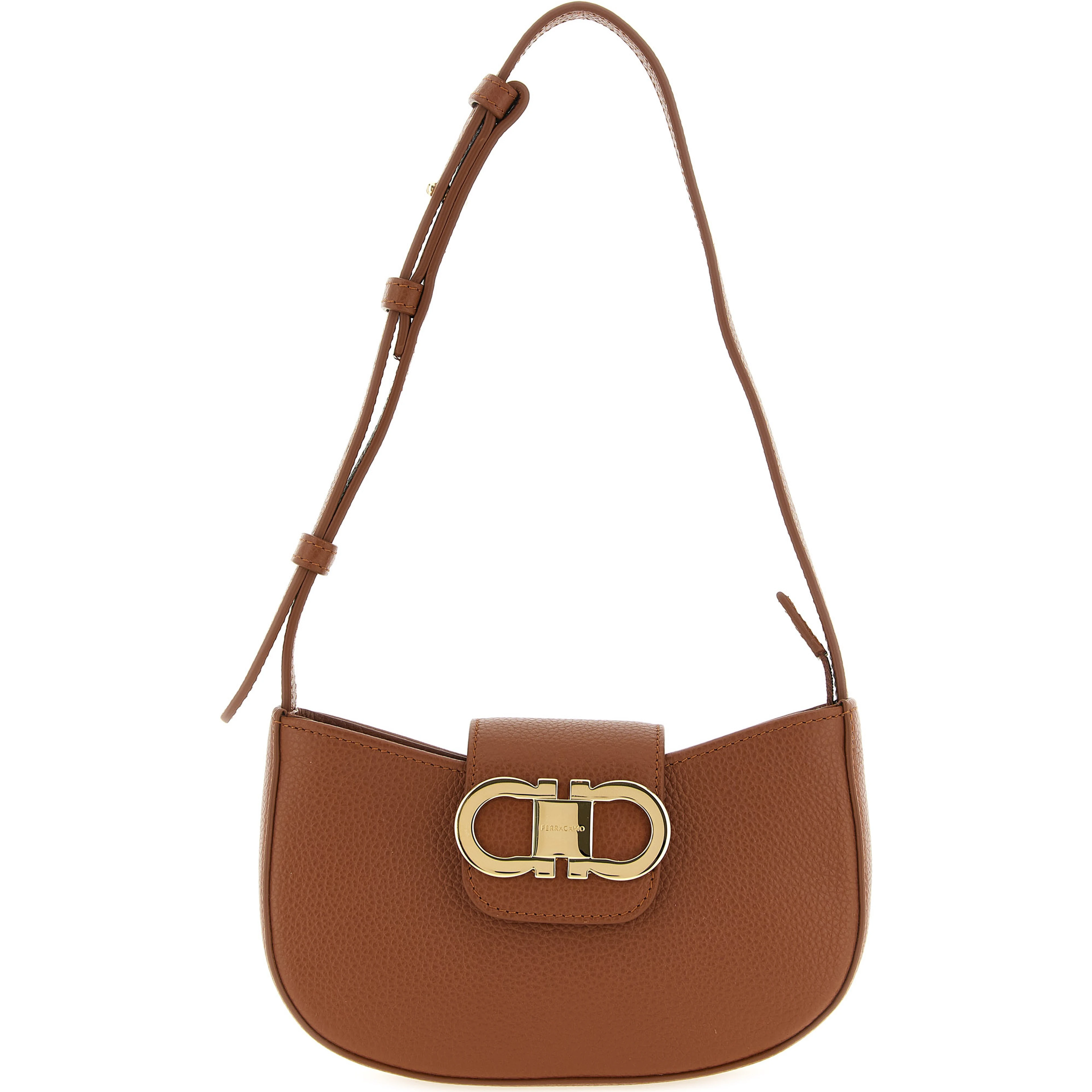 Brown Calfskin Shoulder Bag