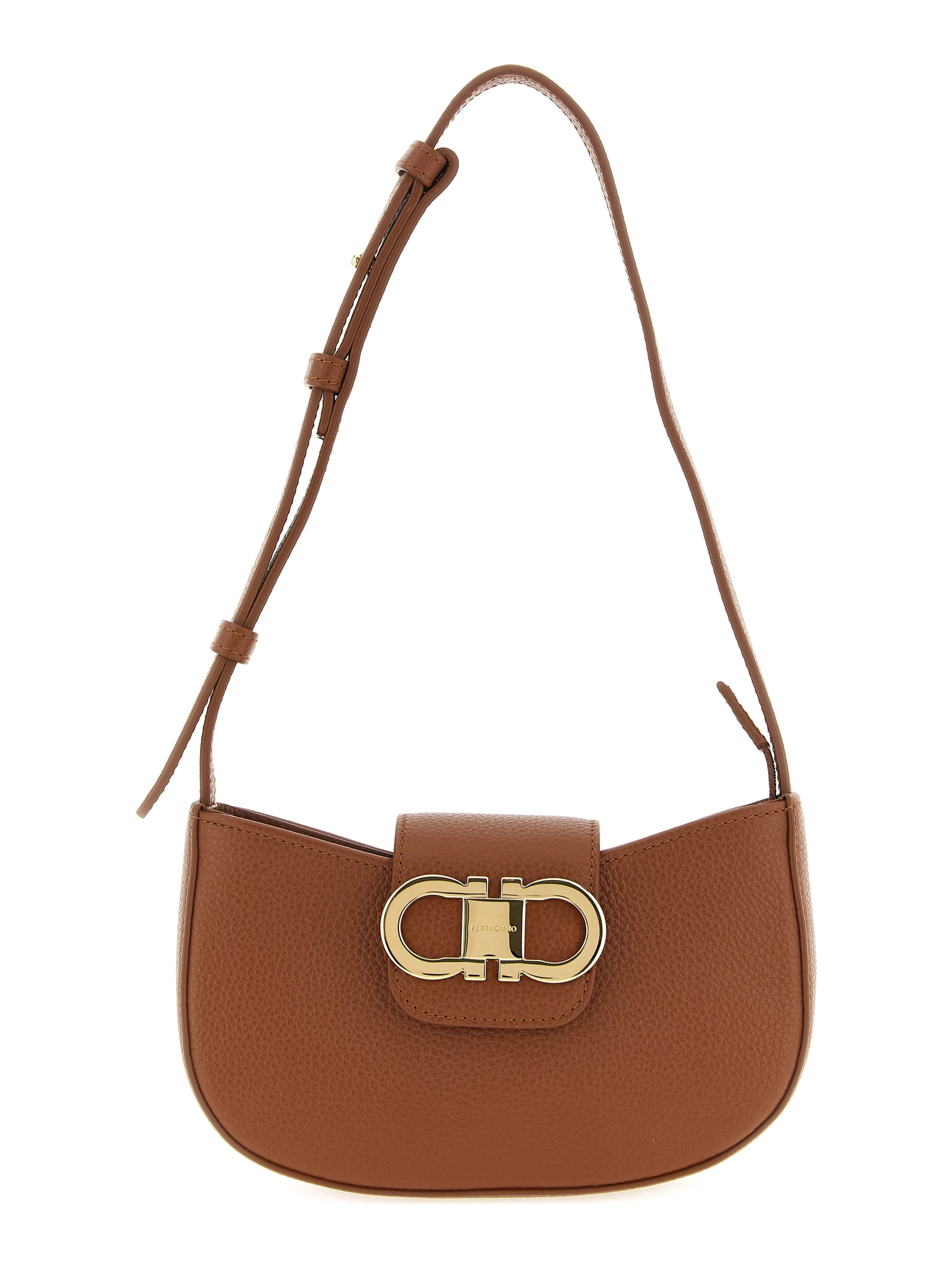 Brown Calfskin Shoulder Bag