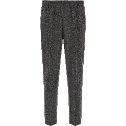Gray Virgin Wool Cropped Pants