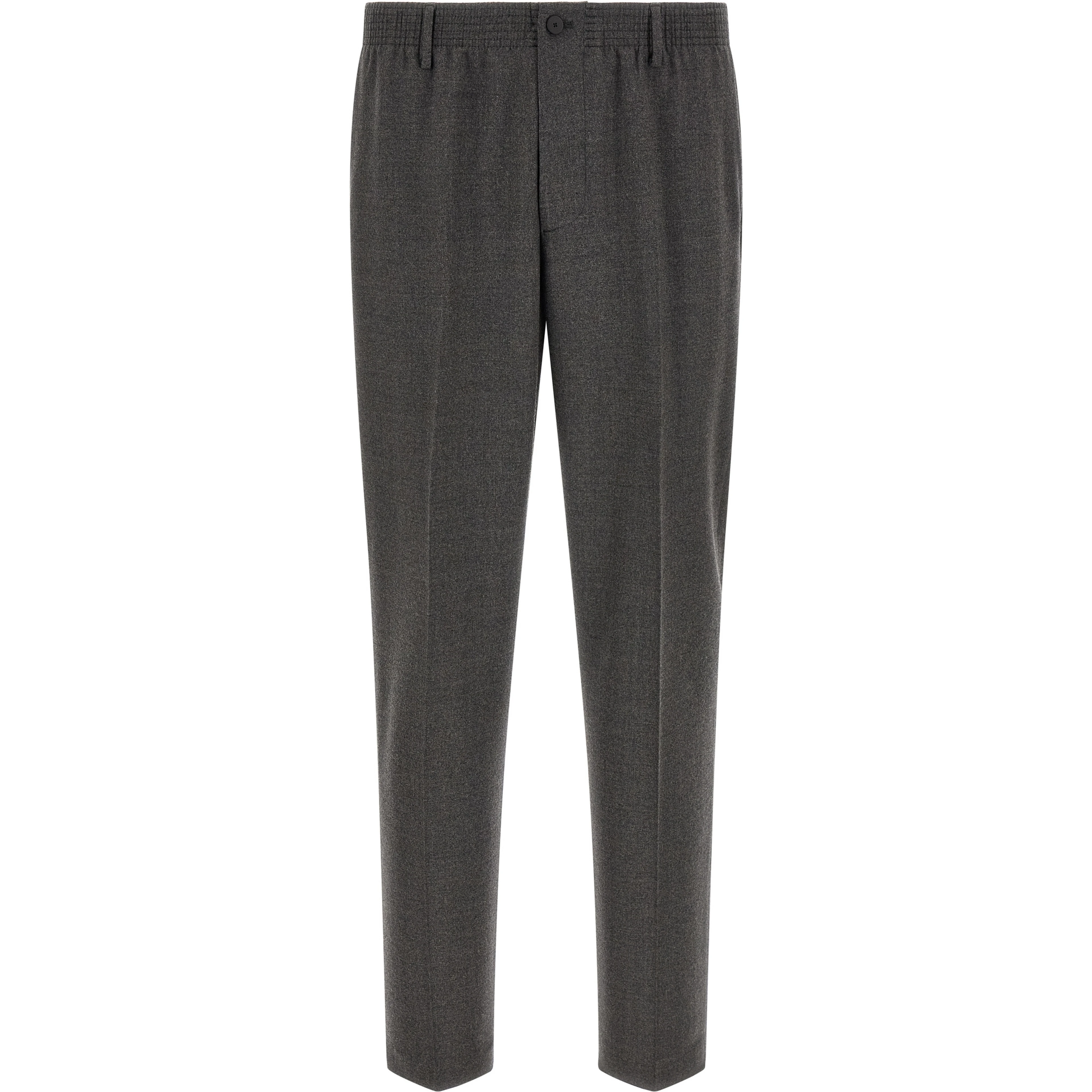 Gray Virgin Wool Cropped Pants