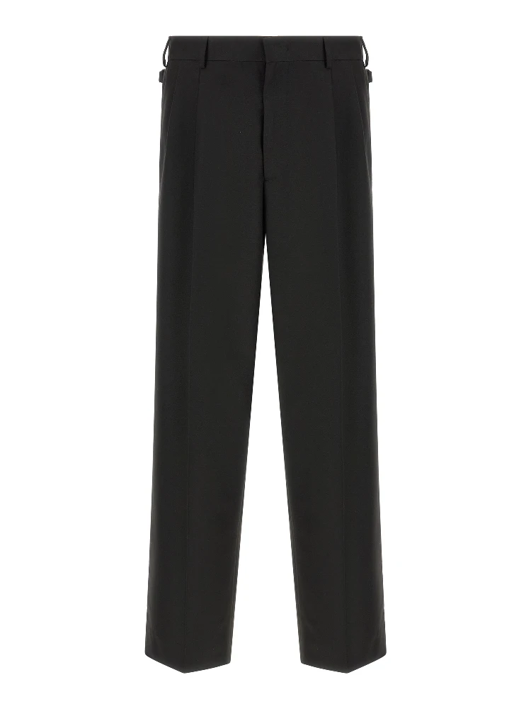Black Polyester Casual Pants