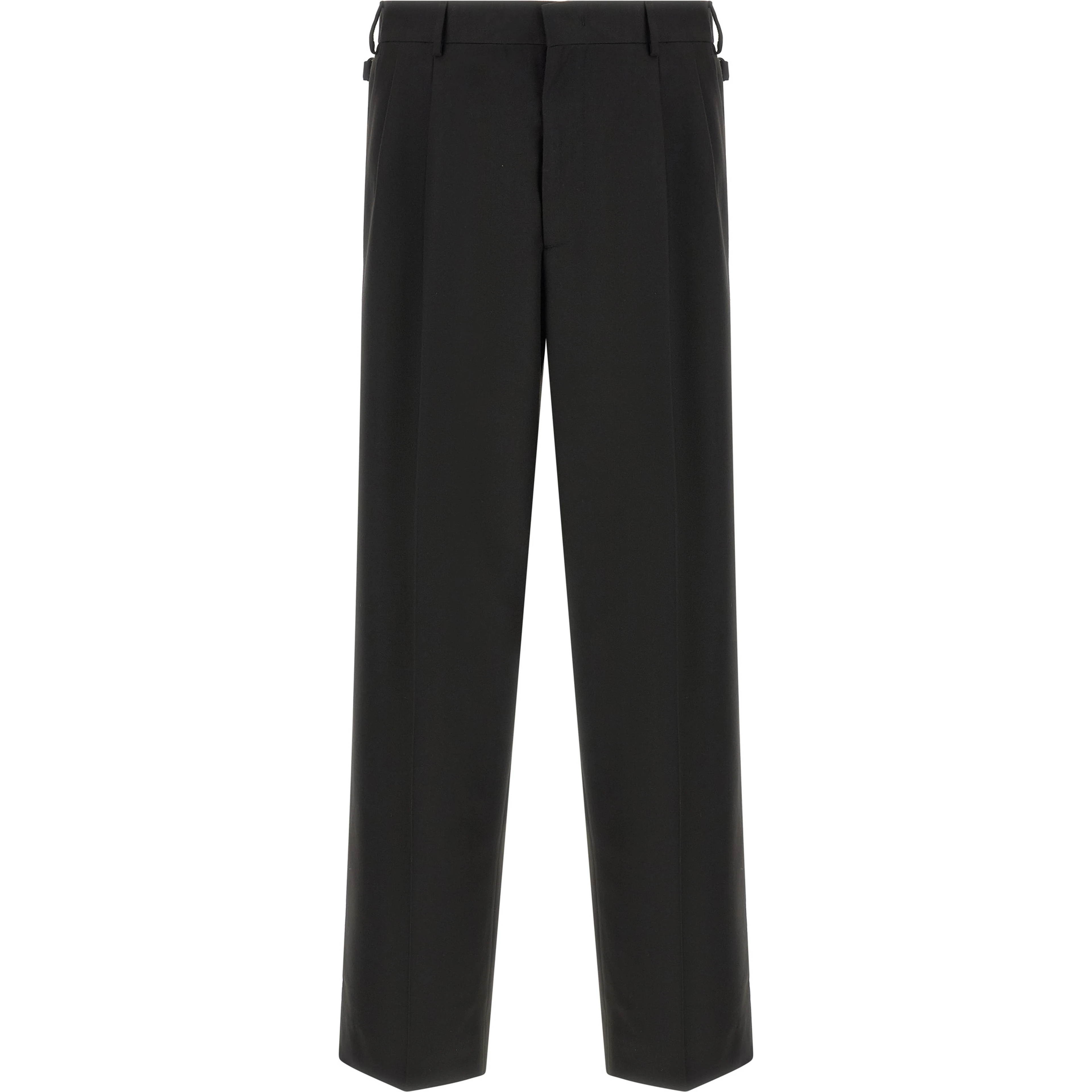 Black Polyester Casual Pants