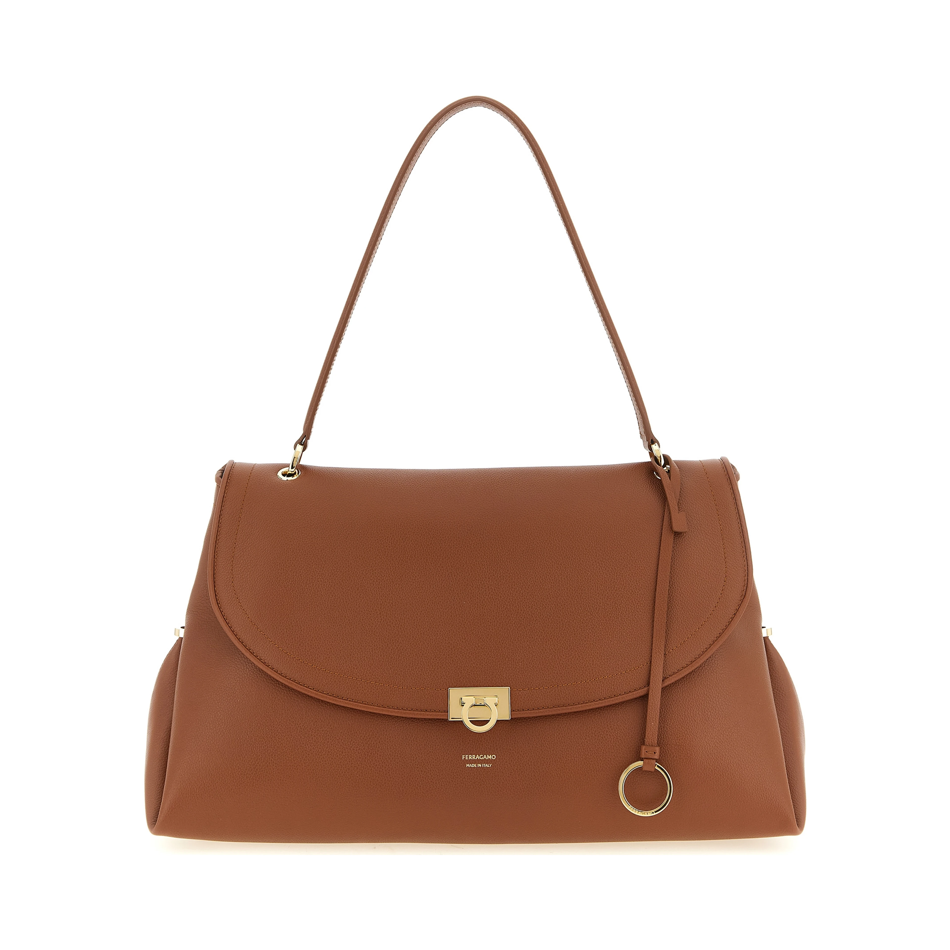 Brown Calfskin Shoulder Bag