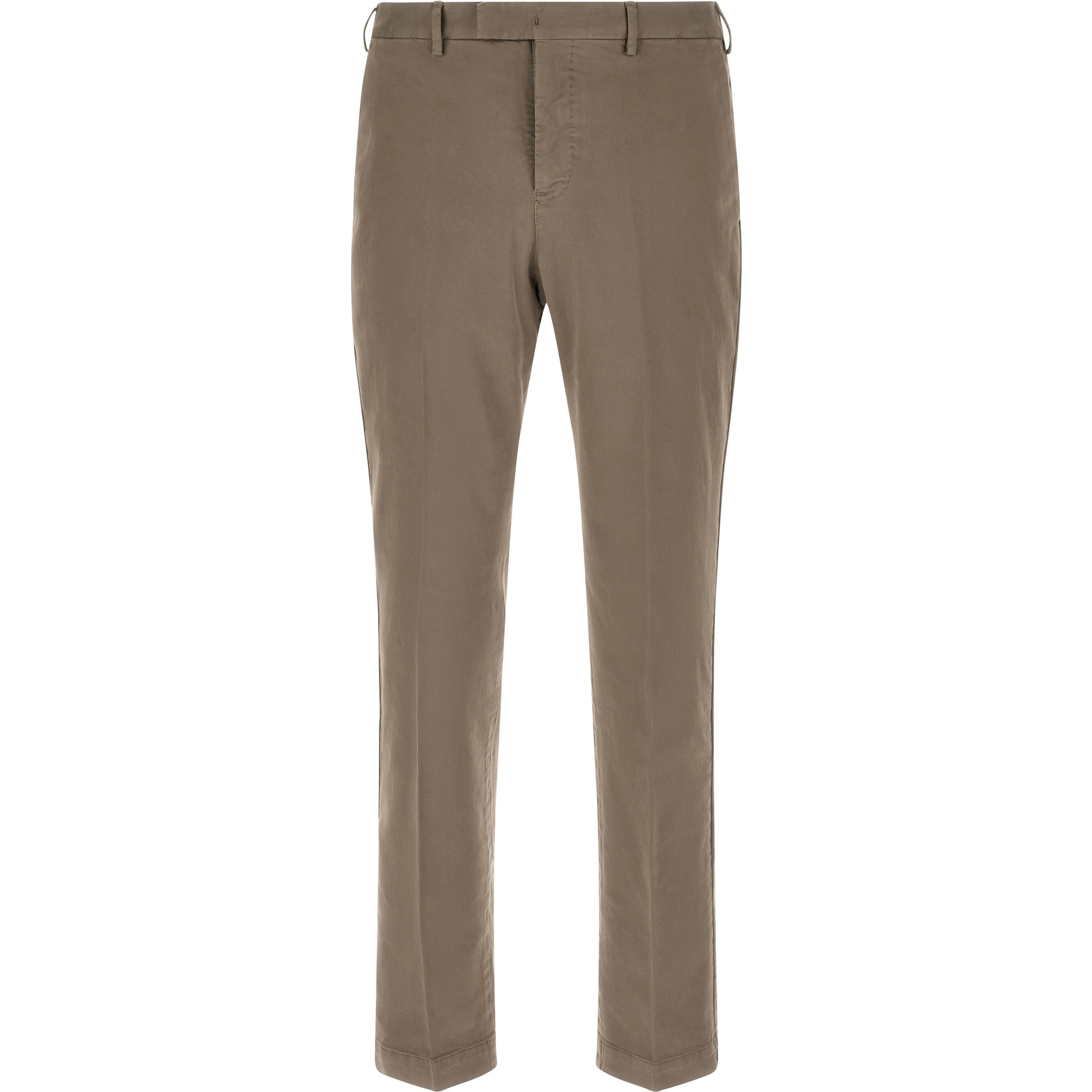 Beige Cotton Casual Pants