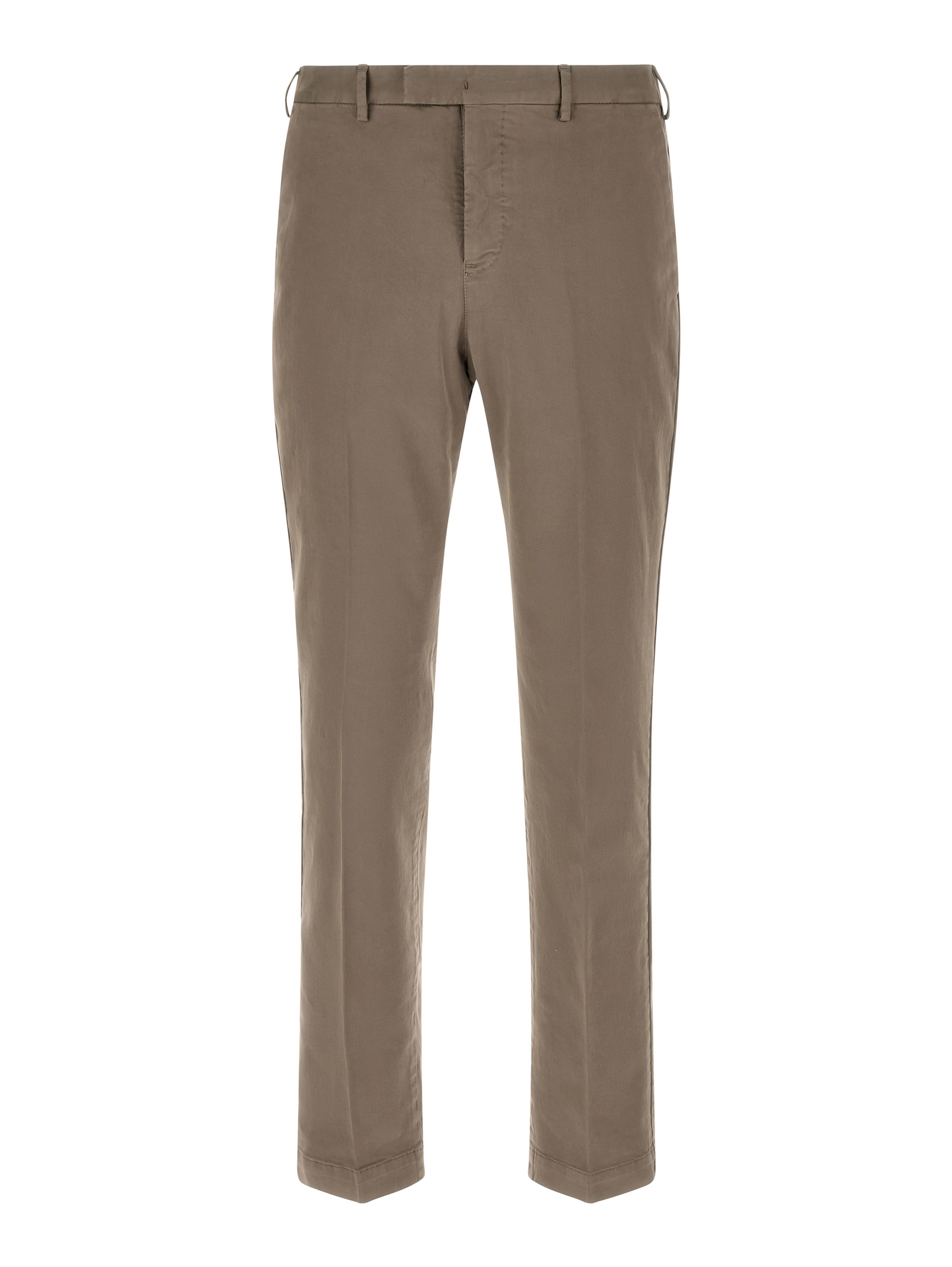 Beige Cotton Casual Pants