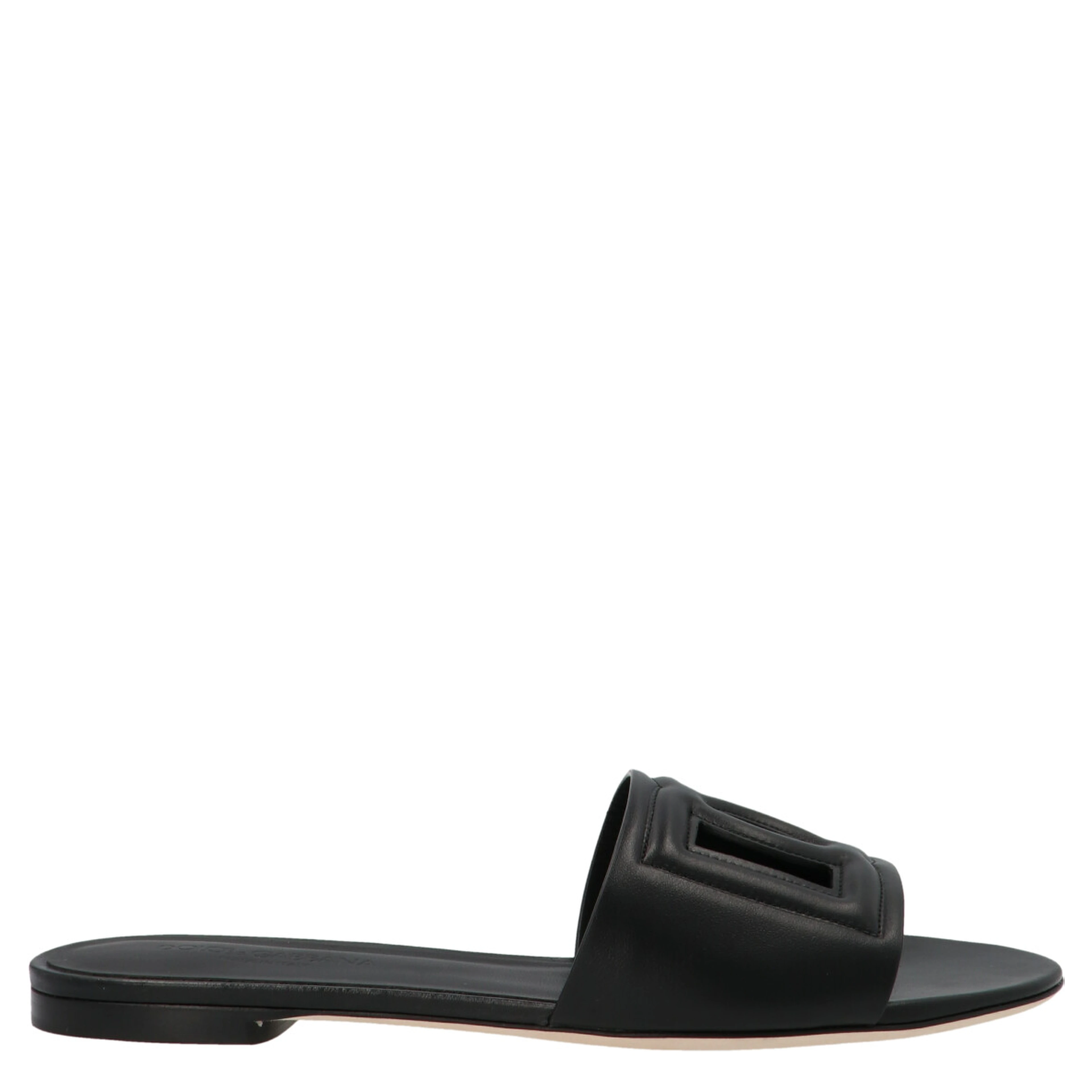 Black Calfskin Slides