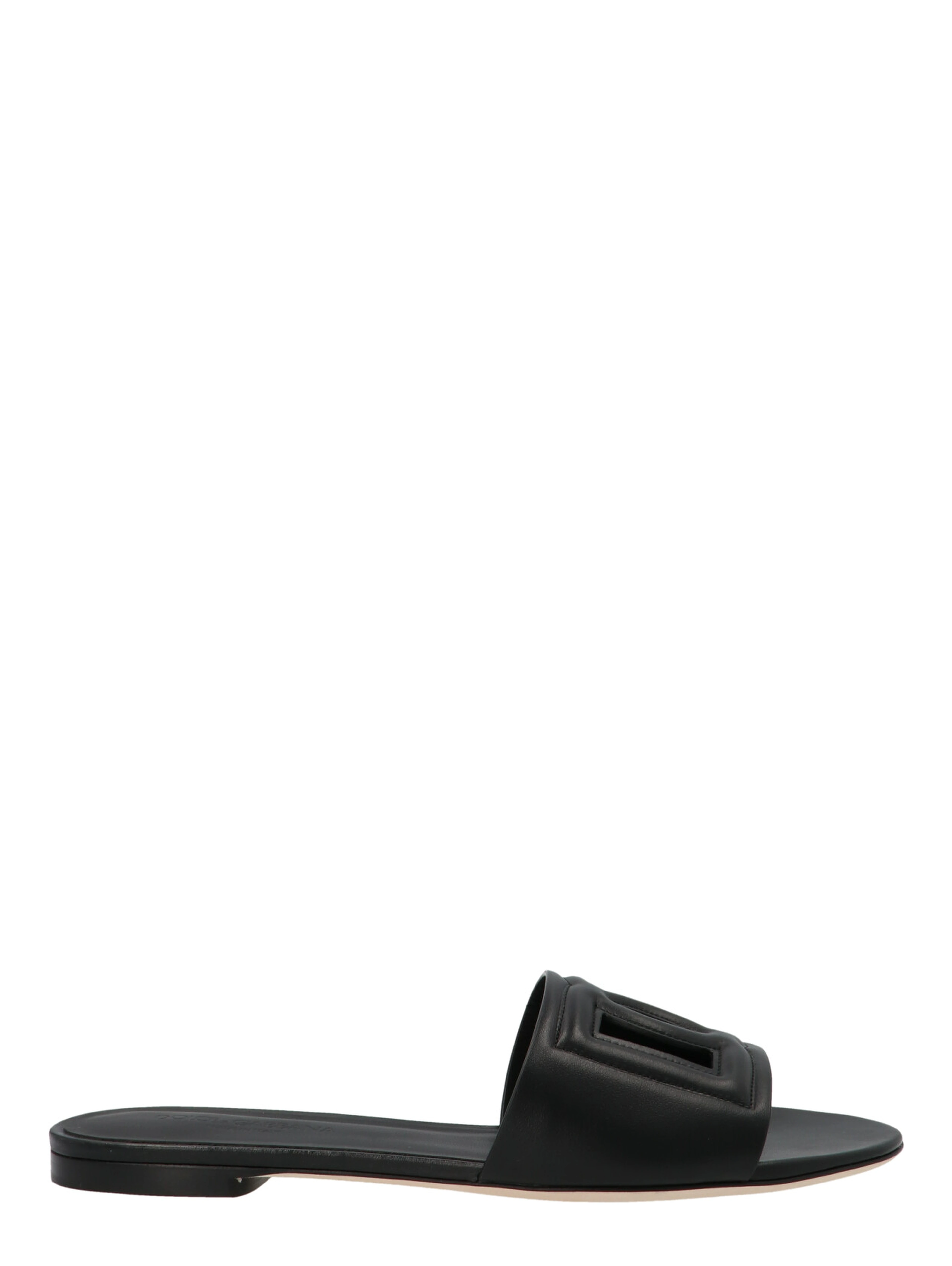 Black Calfskin Slides