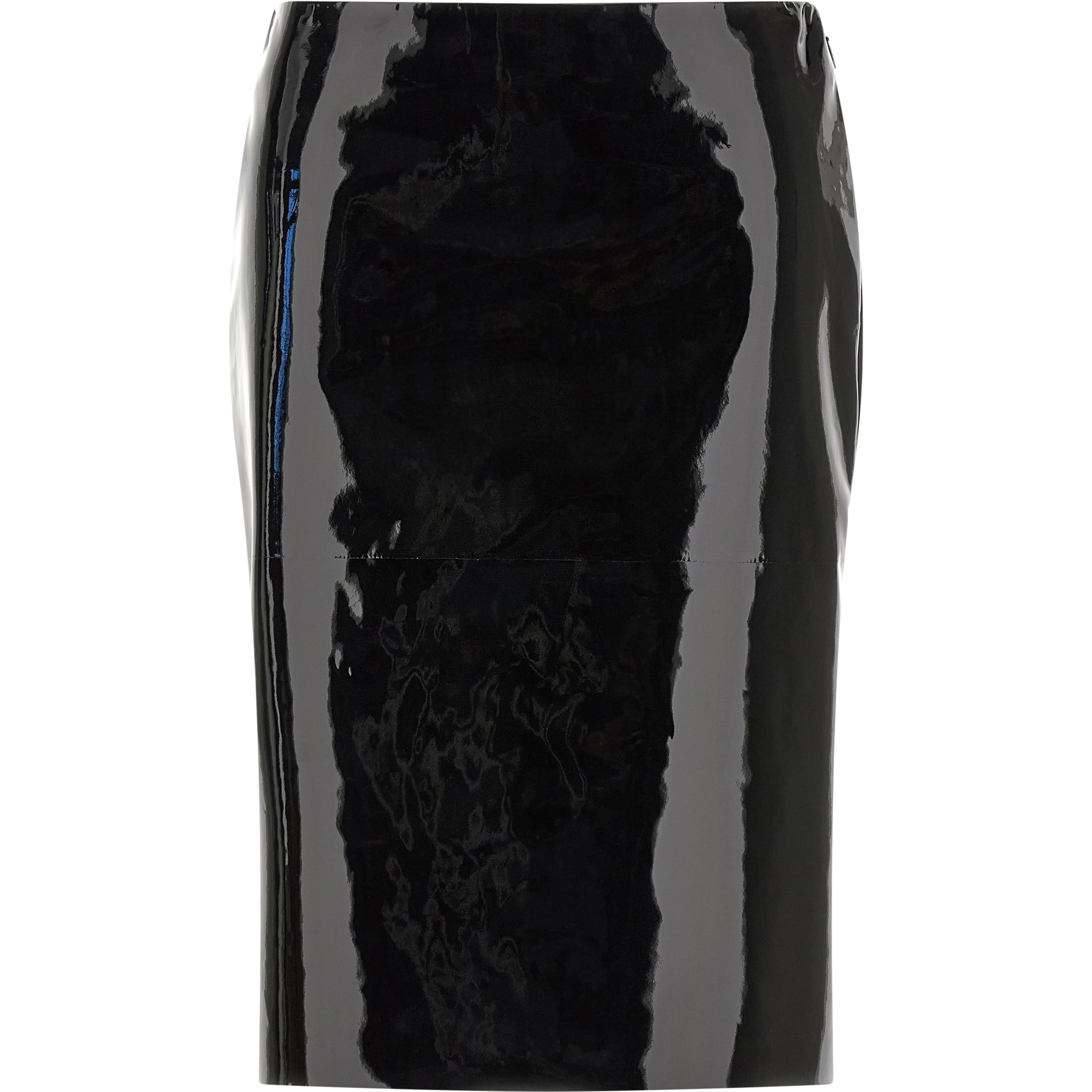 Black Lamb Leather Midi Skirt