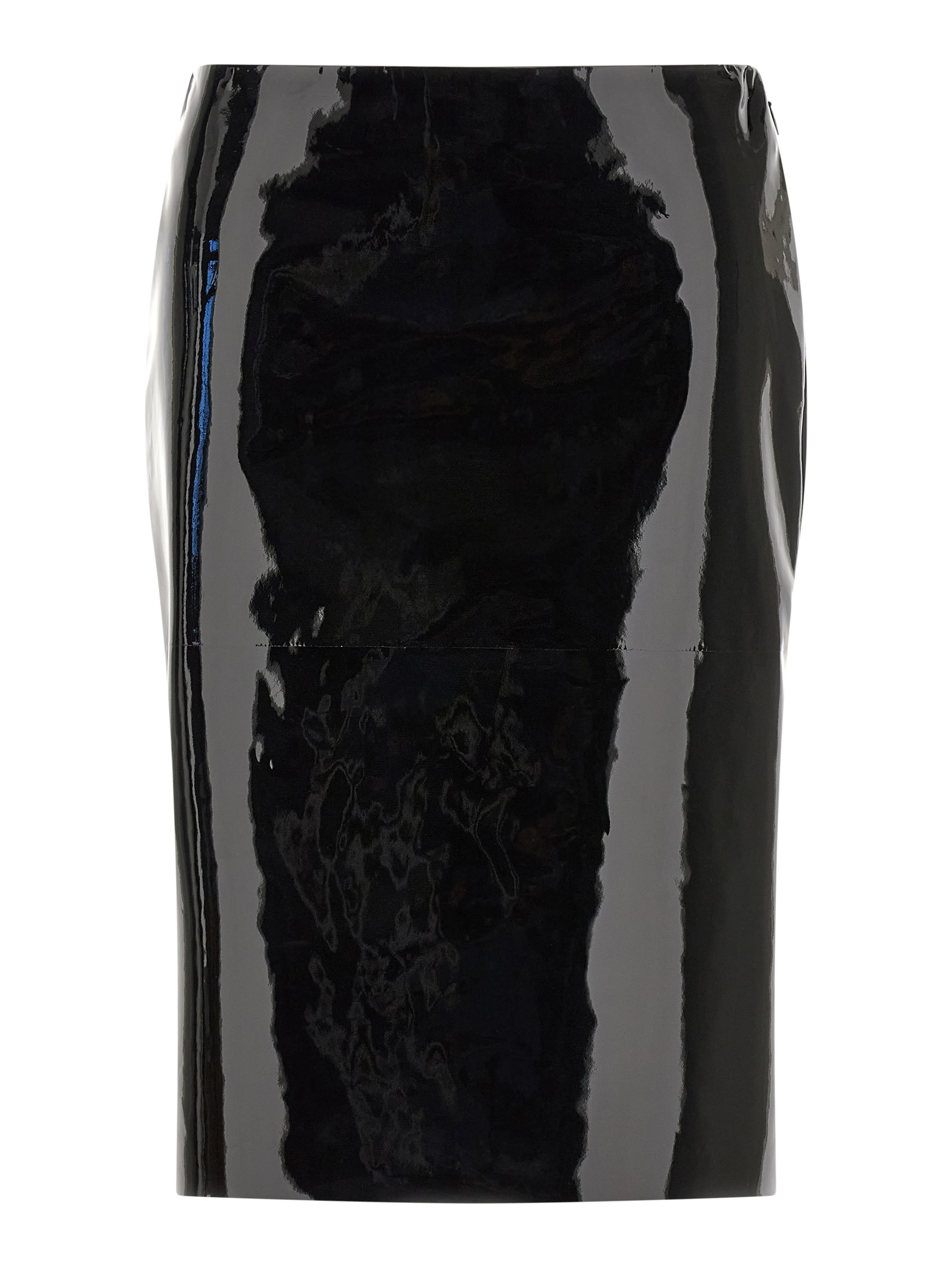 Black Lamb Leather Midi Skirt