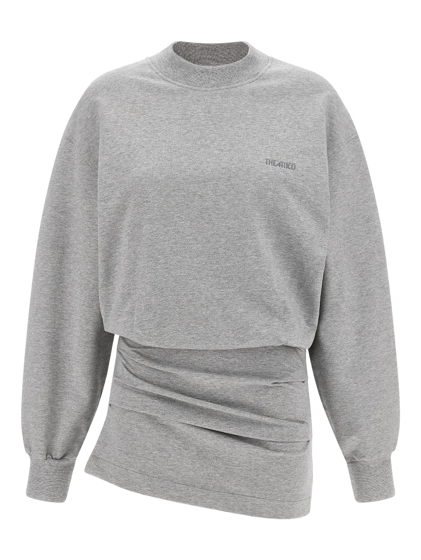 Gray Cotton Short Dress
