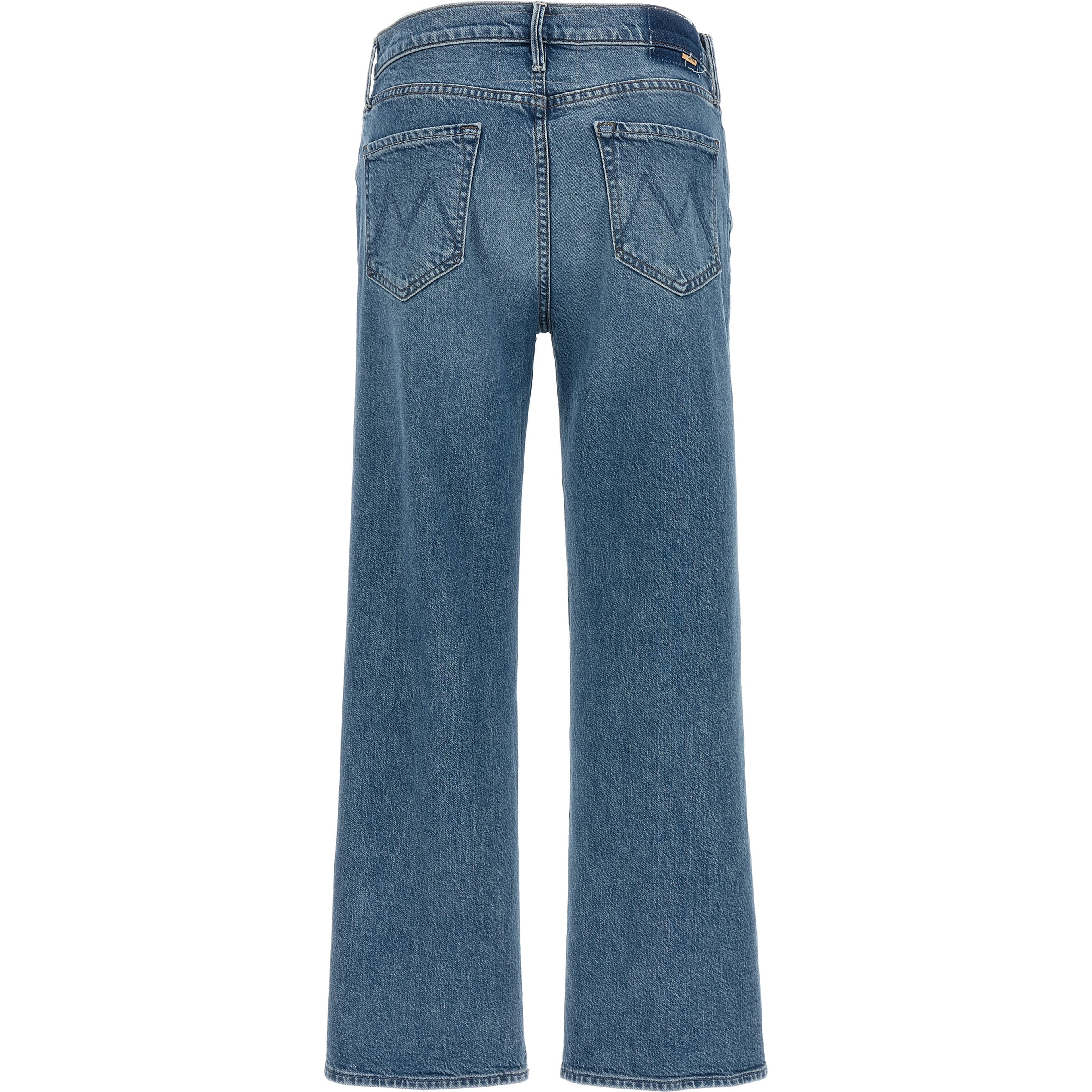 Blue Cotton Straight-Leg Jeans