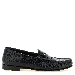 Black Calfskin Slip-On Loafers