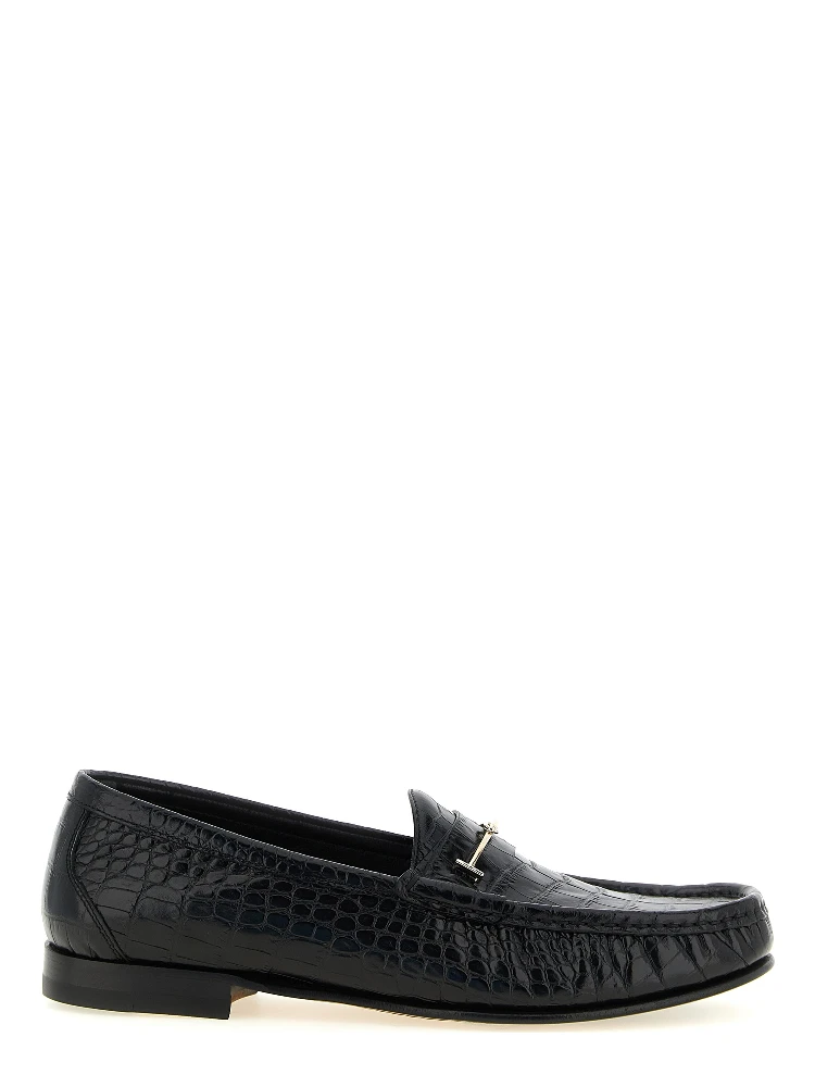 Black Calfskin Slip-On Loafers