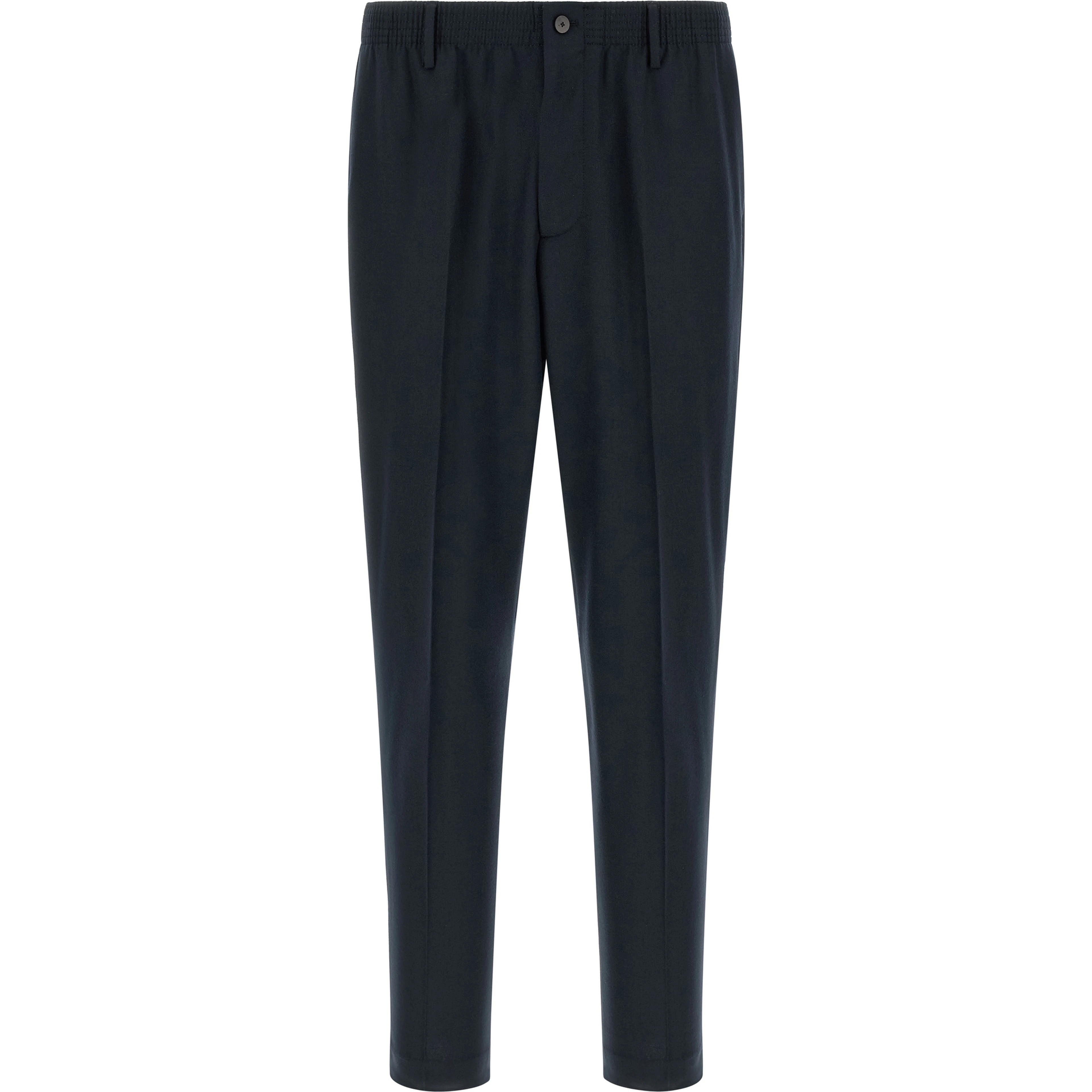 Blue Virgin Wool Cropped Pants