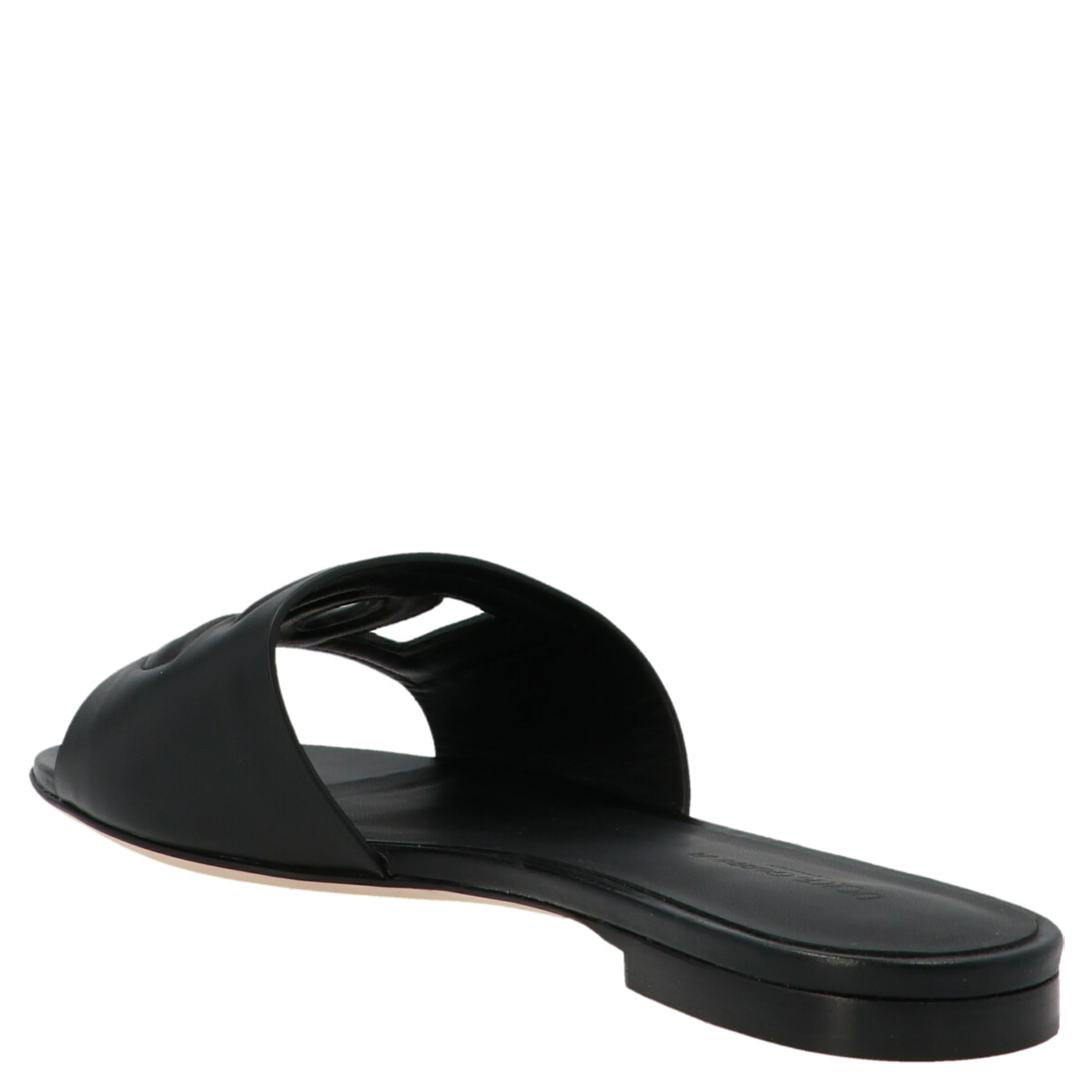 Black Calfskin Slides