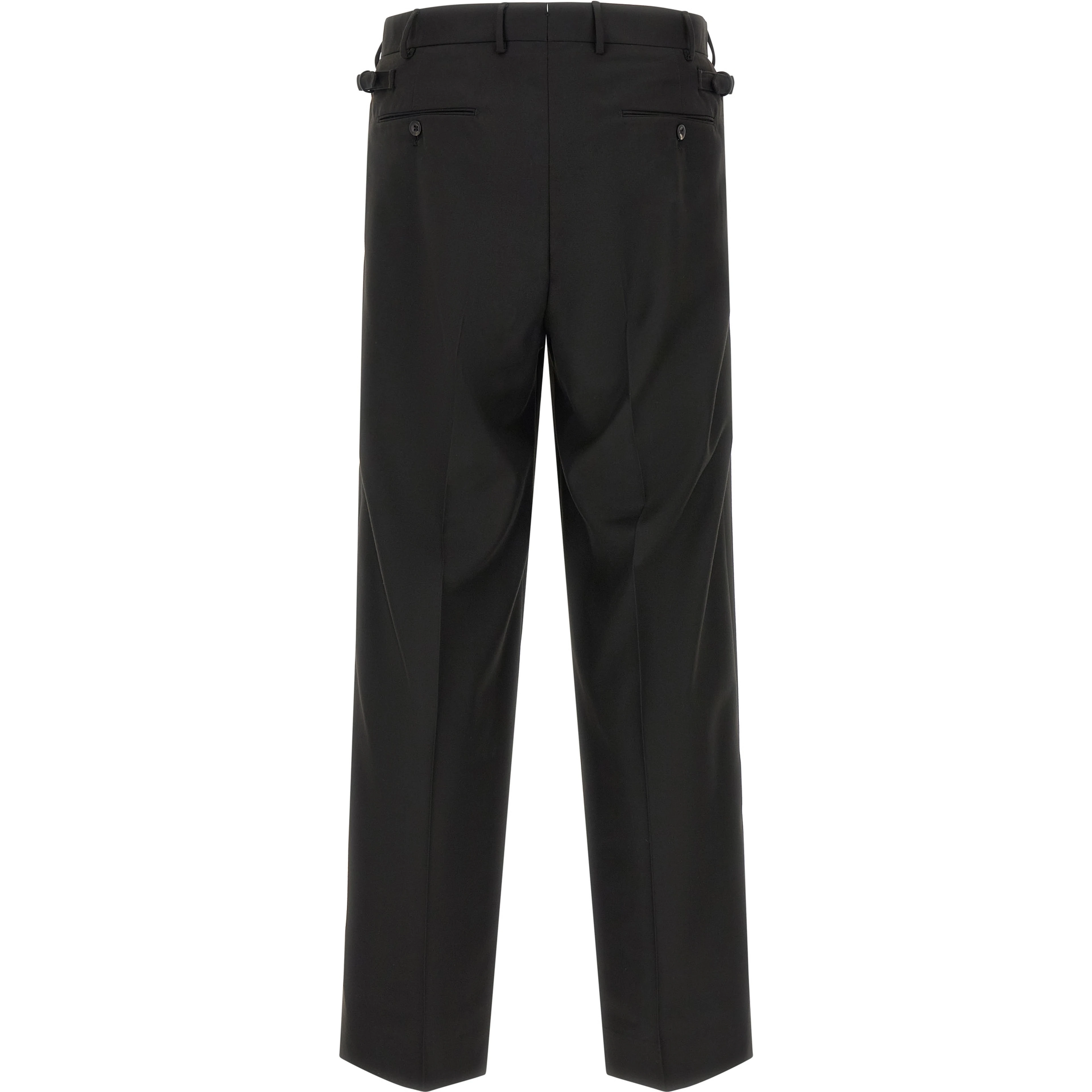 Black Polyester Casual Pants