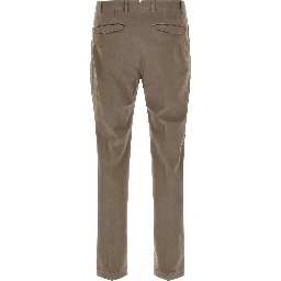 Beige Cotton Casual Pants