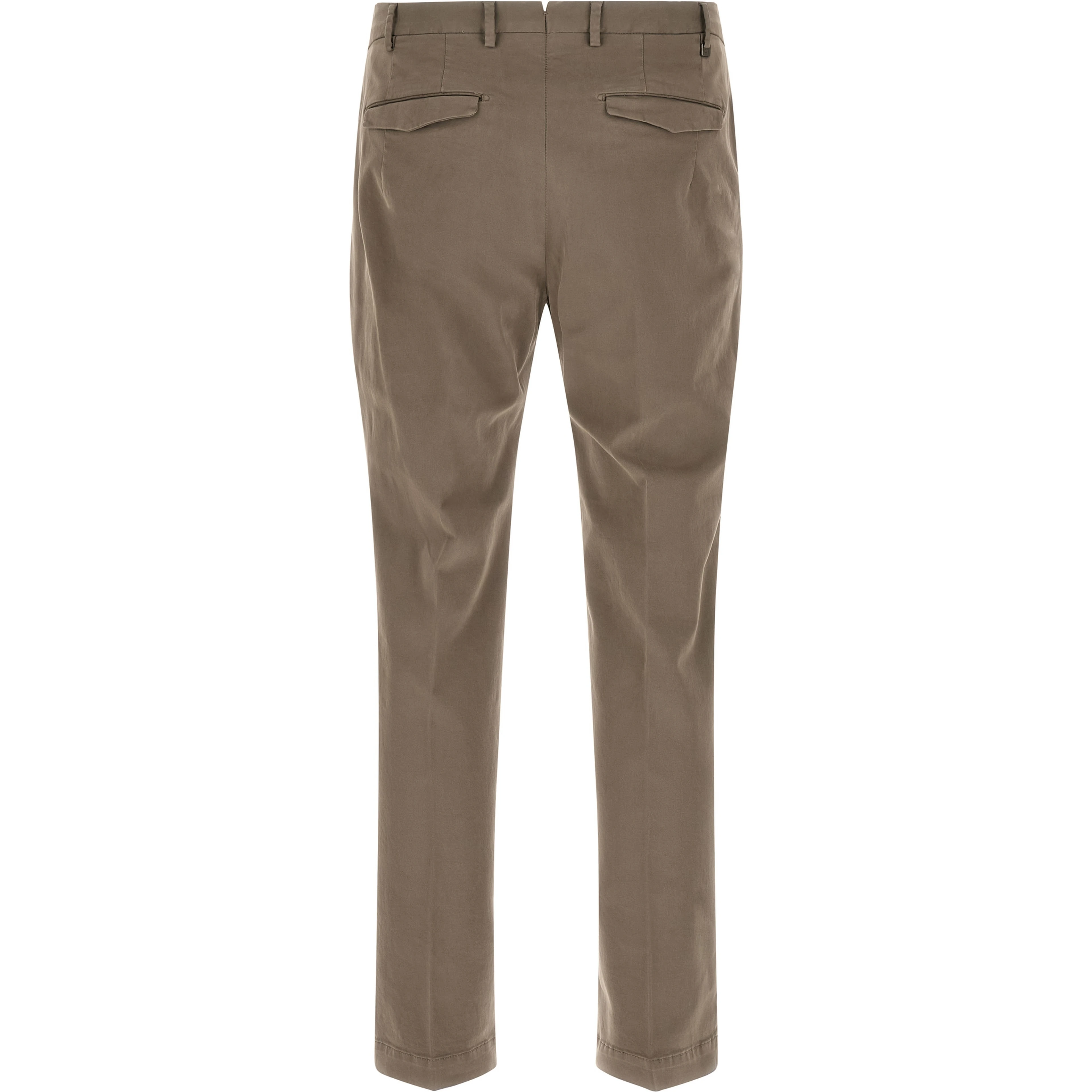 Beige Cotton Casual Pants