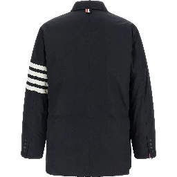 Blue Polyester Biker Jacket