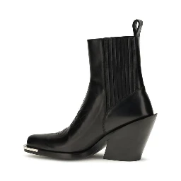 Black Calf Leather Bos Taurus Ankle Boots