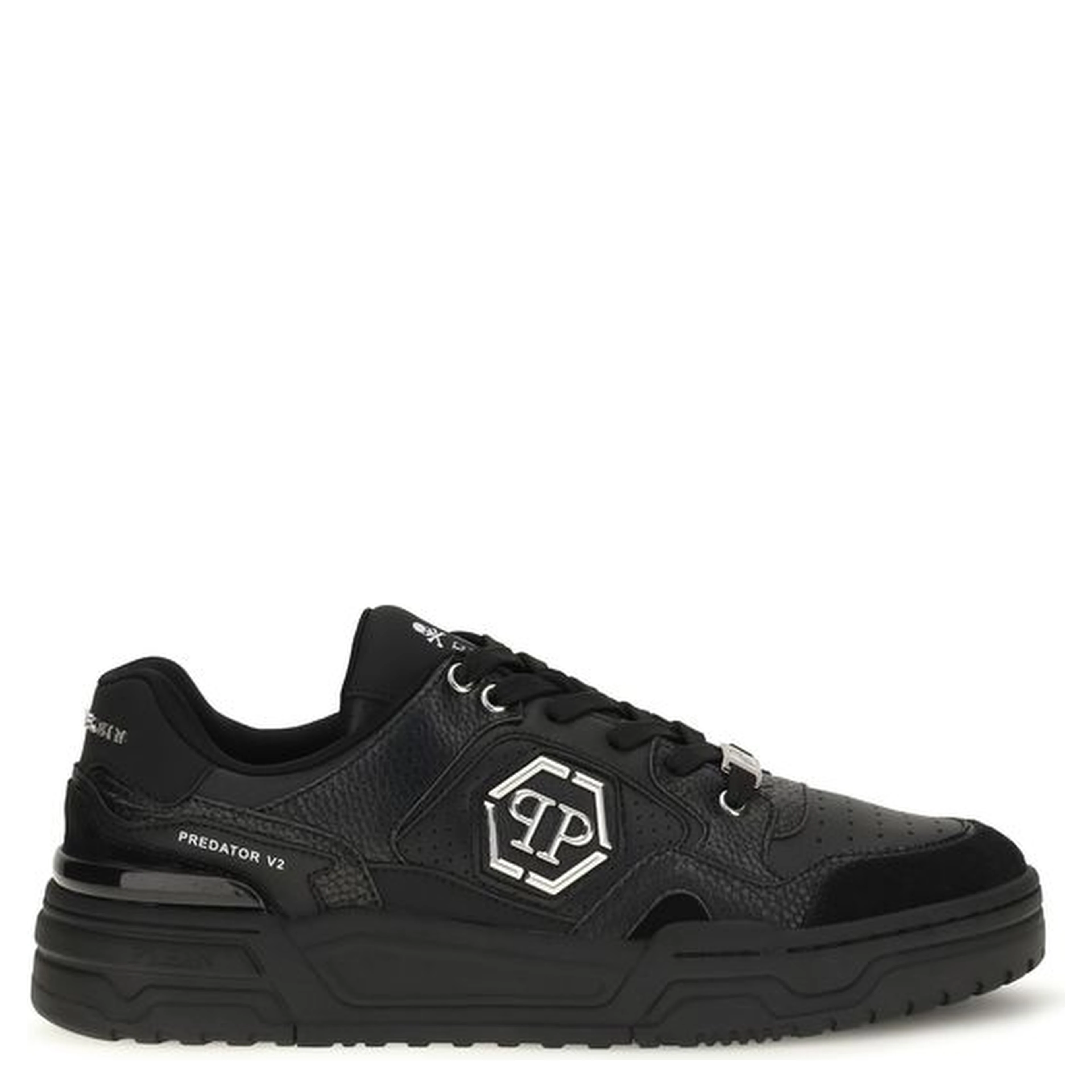 Black Polyester Low Top Sneakers