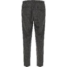 Gray Virgin Wool Cropped Pants