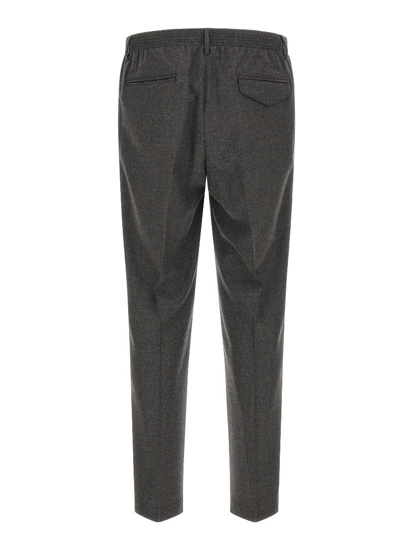 Gray Virgin Wool Cropped Pants