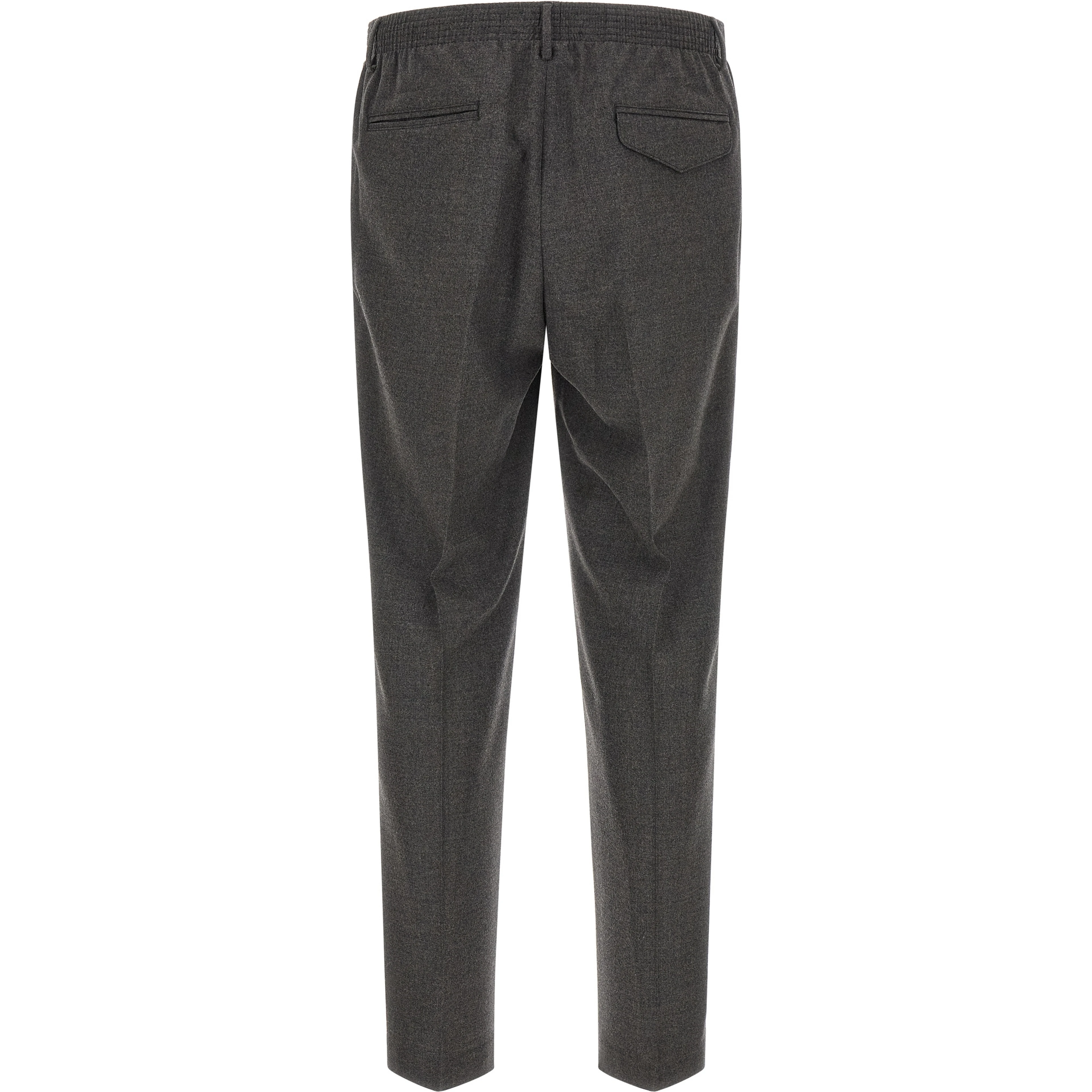 Gray Virgin Wool Cropped Pants