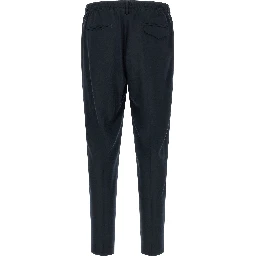 Blue Virgin Wool Cropped Pants
