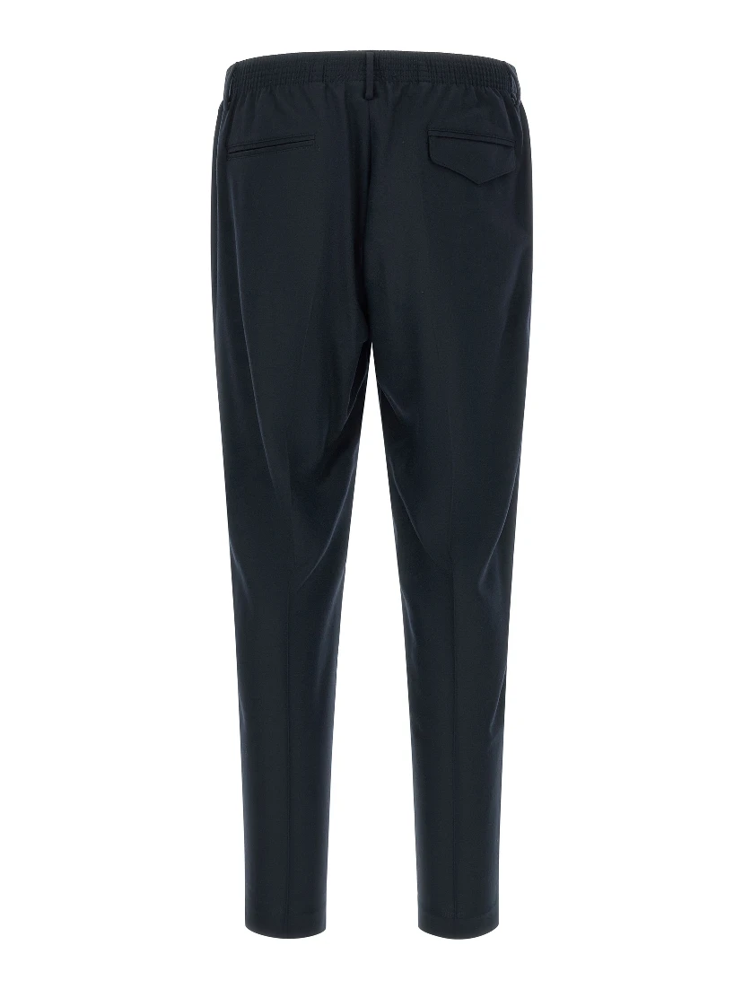Blue Virgin Wool Cropped Pants