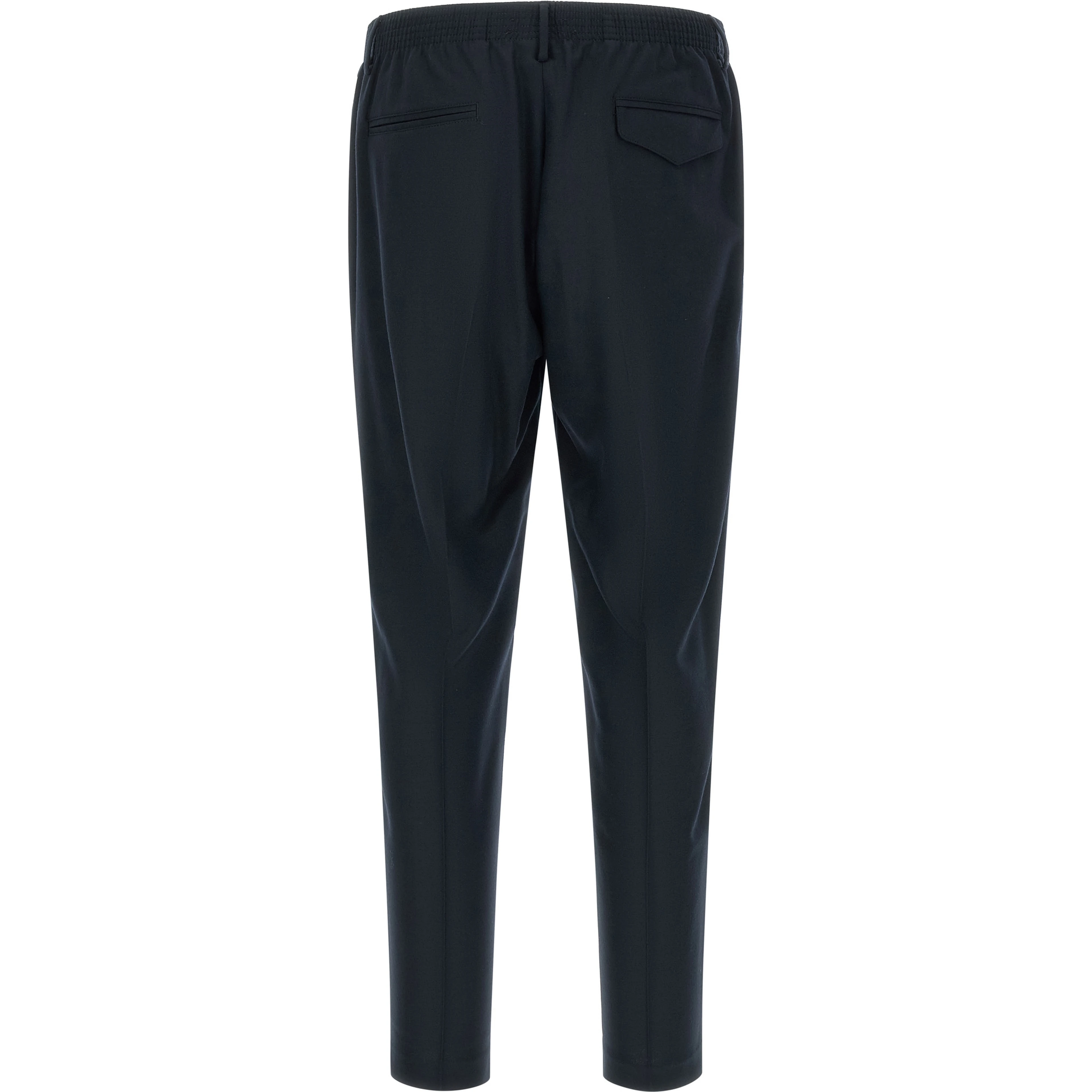 Blue Virgin Wool Cropped Pants
