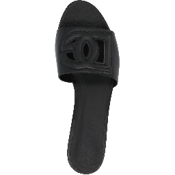 Black Calfskin Slides