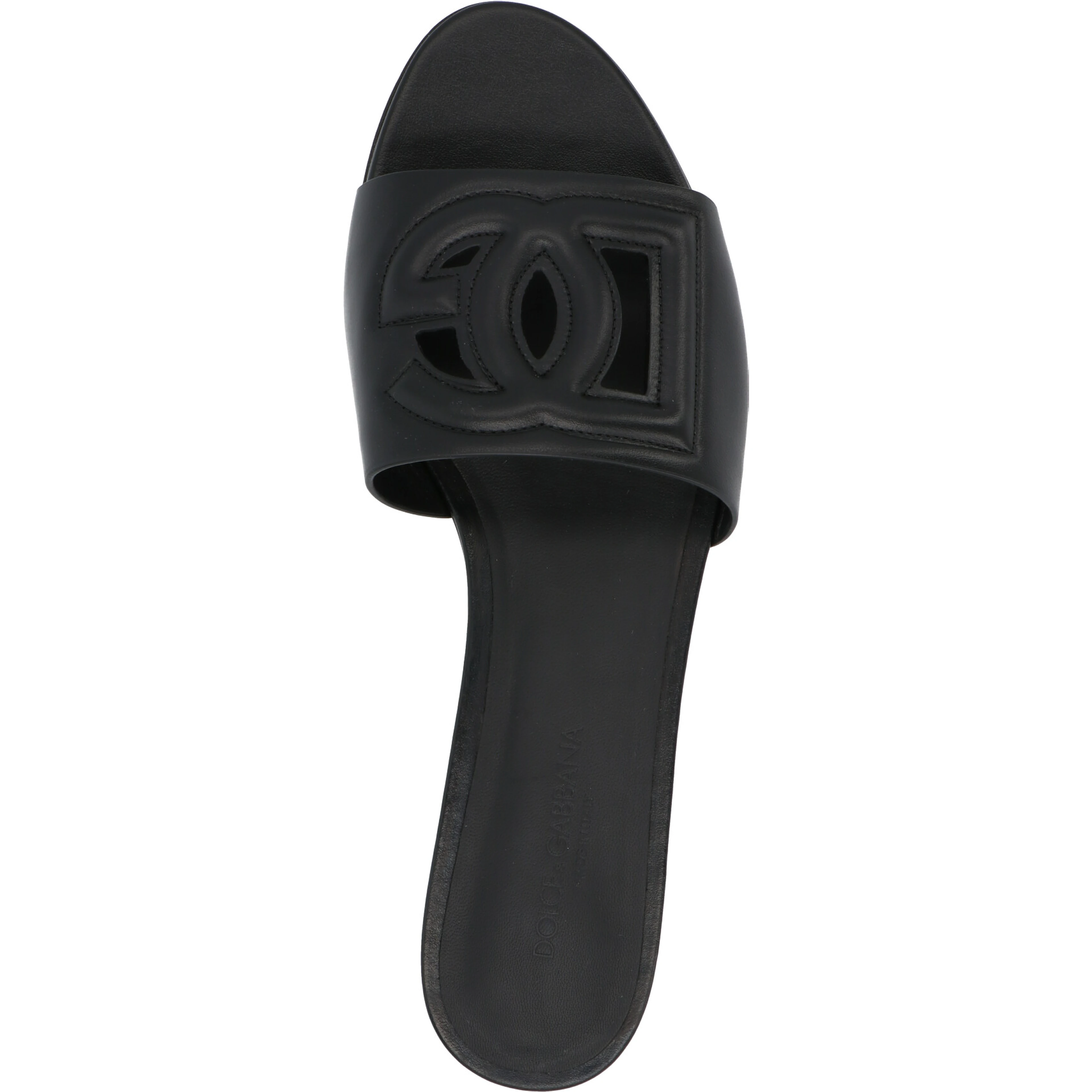 Black Calfskin Slides