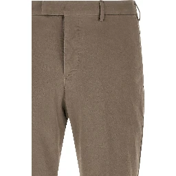 Beige Cotton Casual Pants