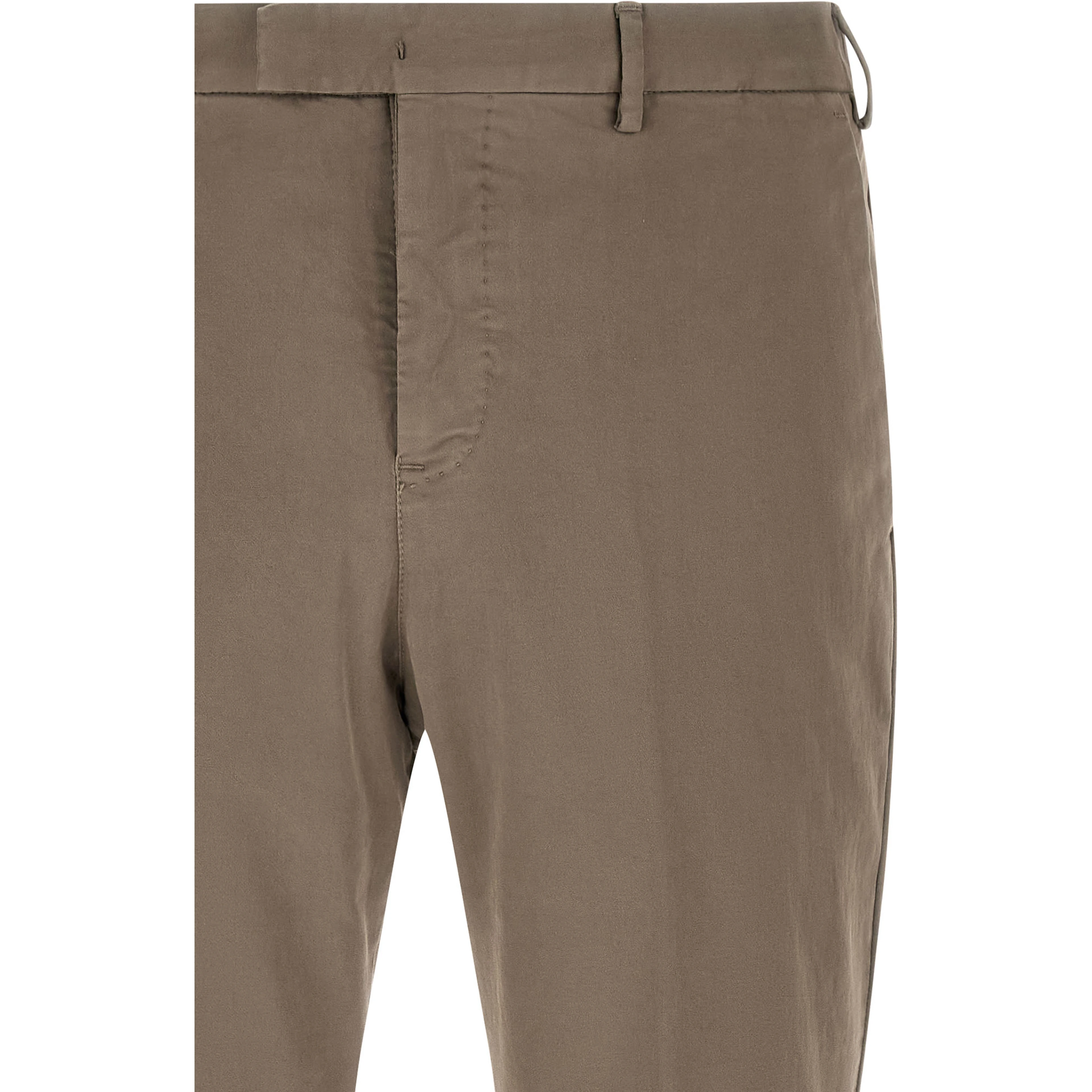 Beige Cotton Casual Pants