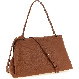 Brown Calfskin Shoulder Bag
