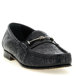 Black Calfskin Slip-On Loafers
