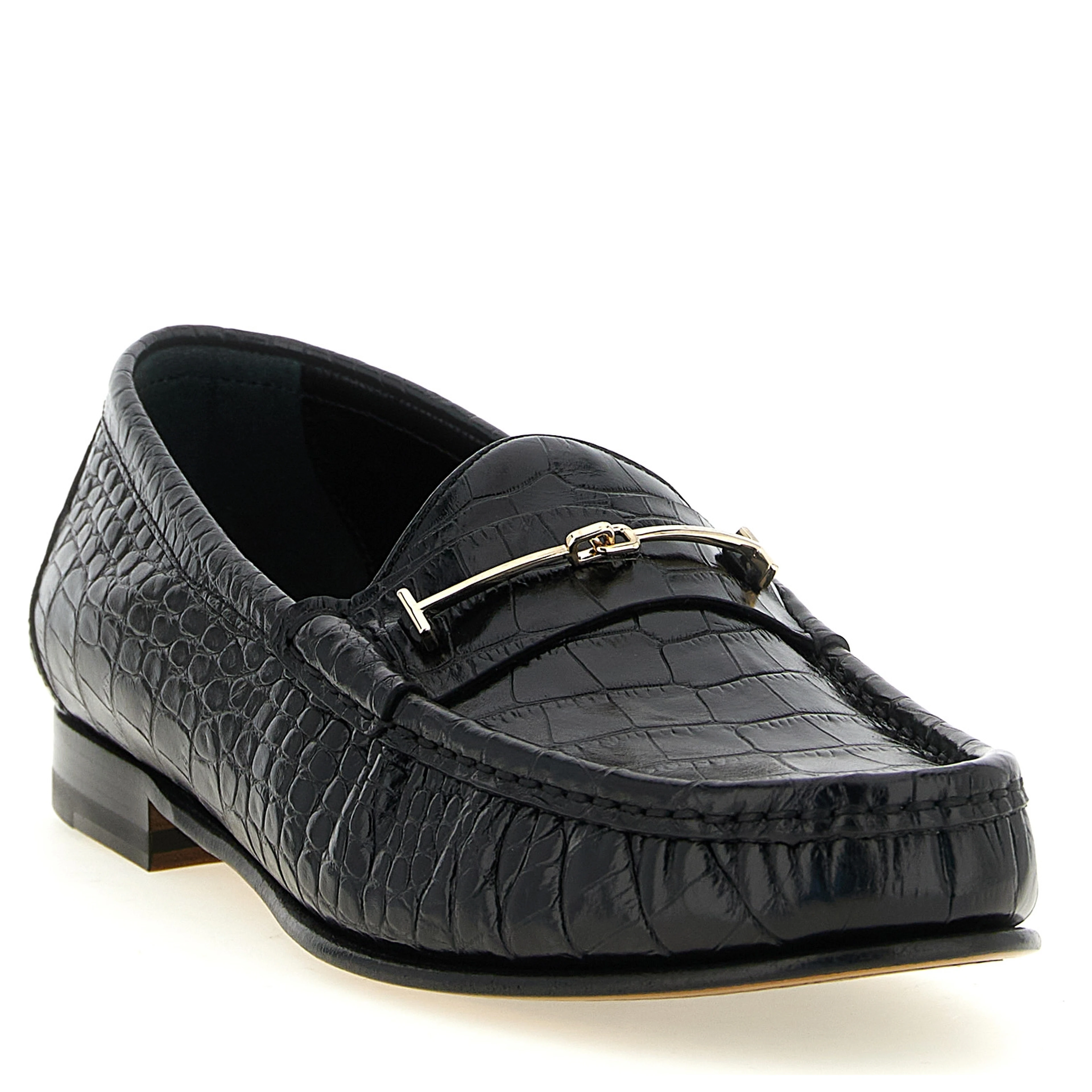 Black Calfskin Slip-On Loafers