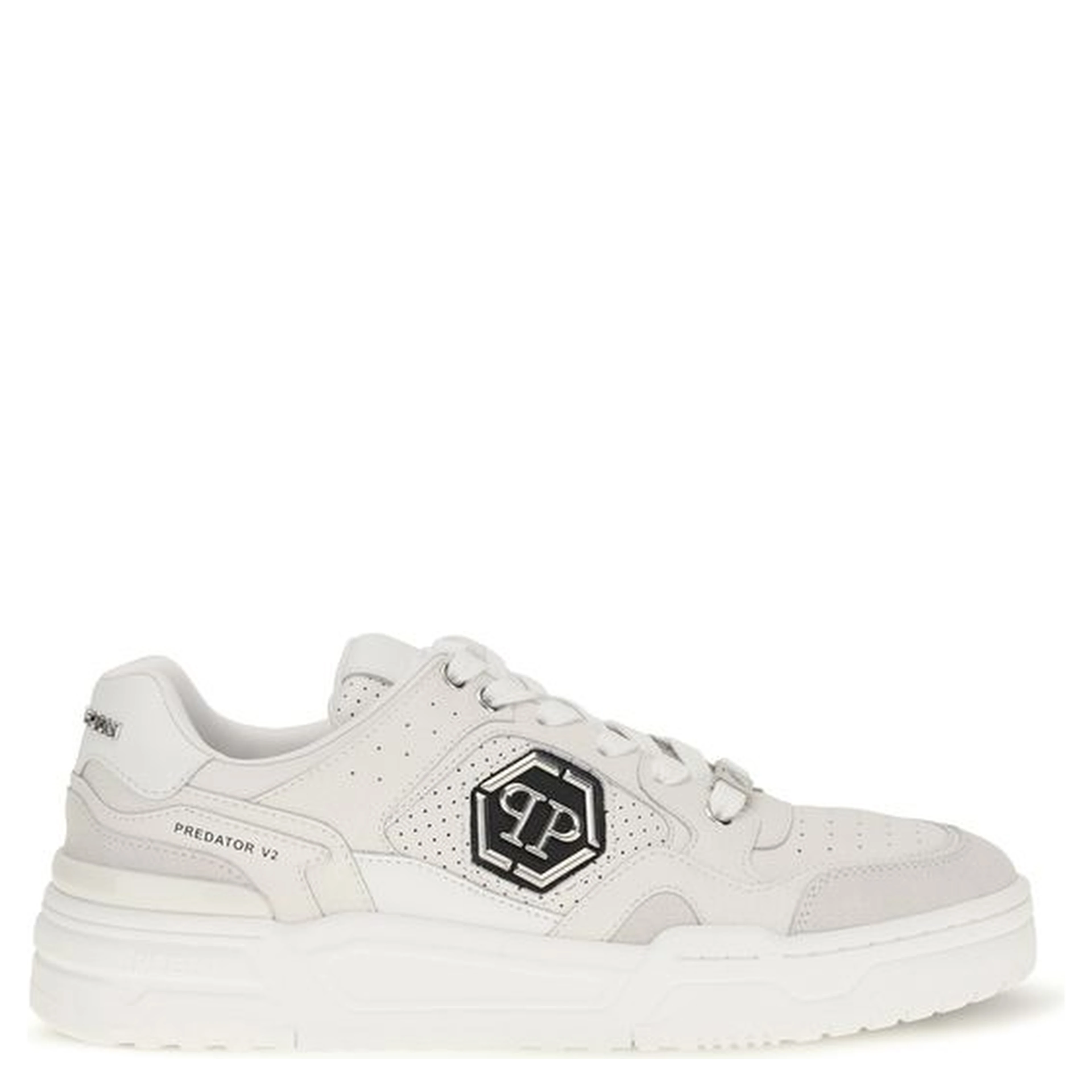 White Polyester Low Top Sneakers