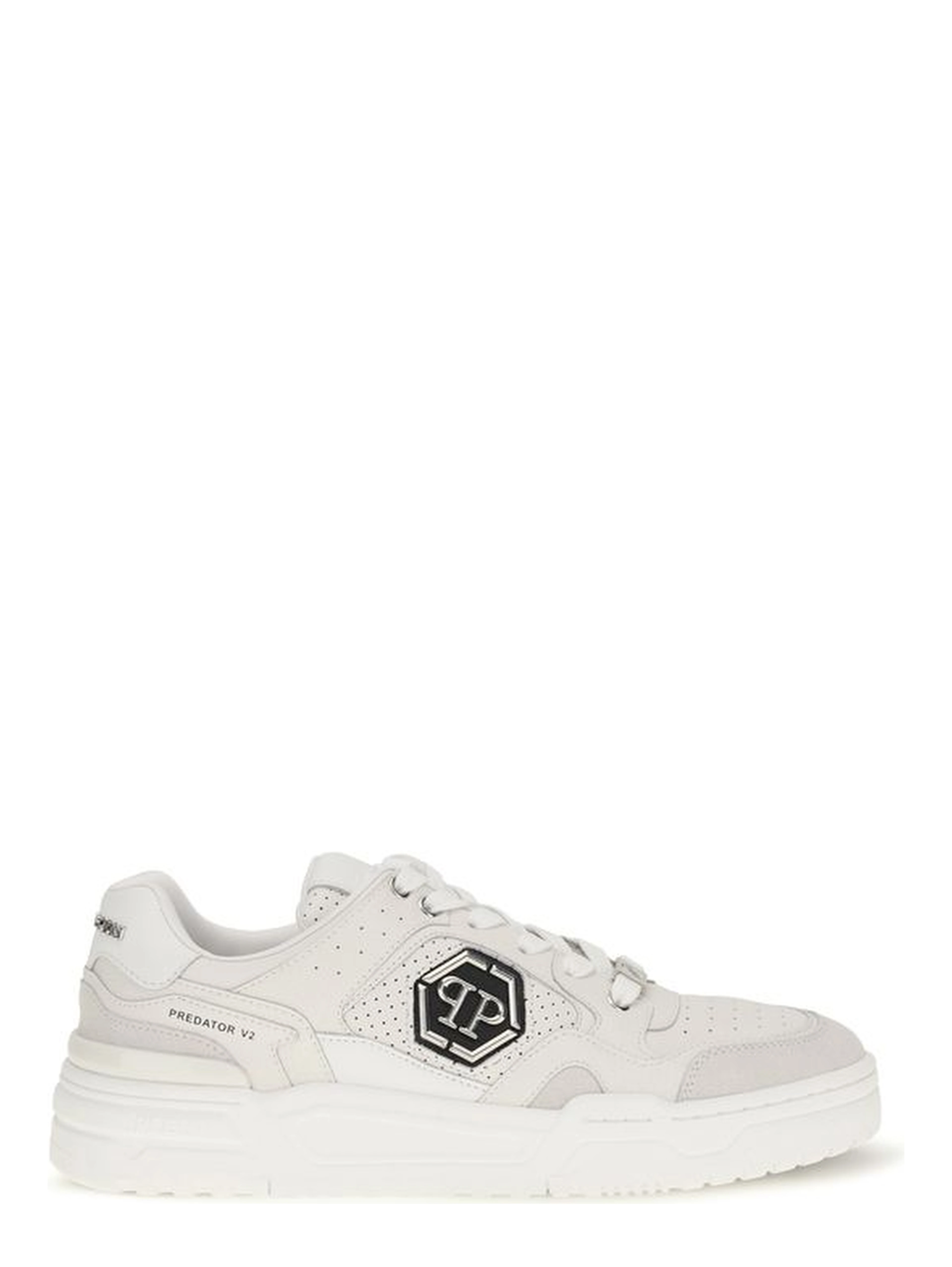 White Polyester Low Top Sneakers