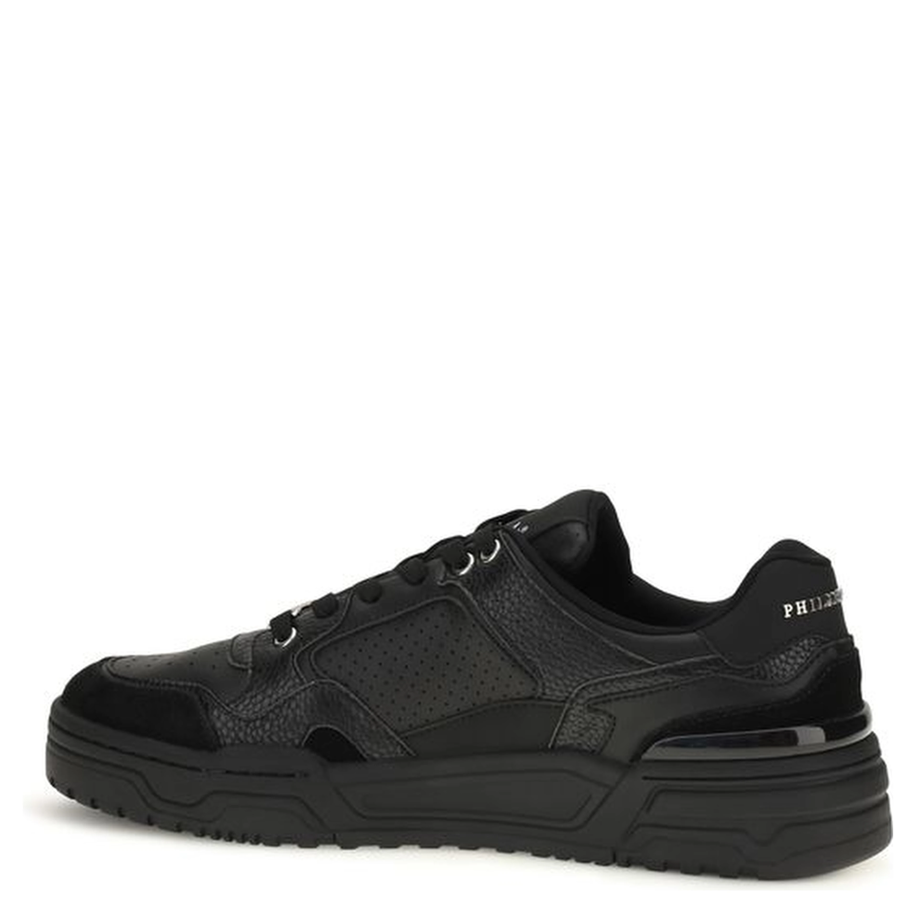 Black Polyester Low Top Sneakers