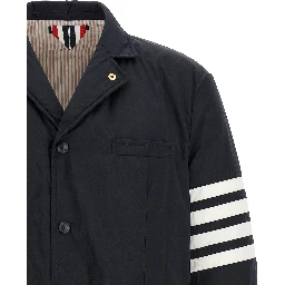 Blue Polyester Biker Jacket