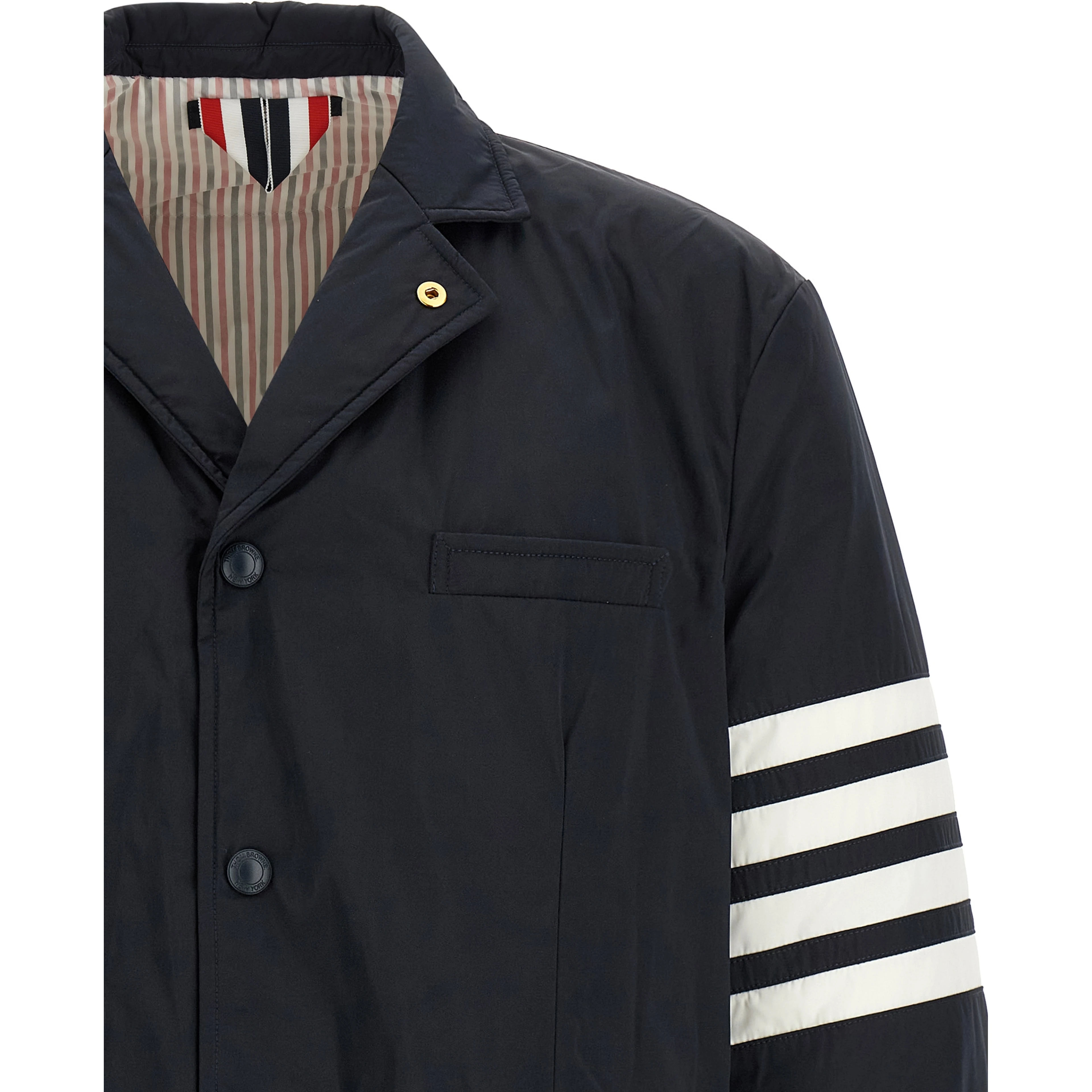 Blue Polyester Biker Jacket