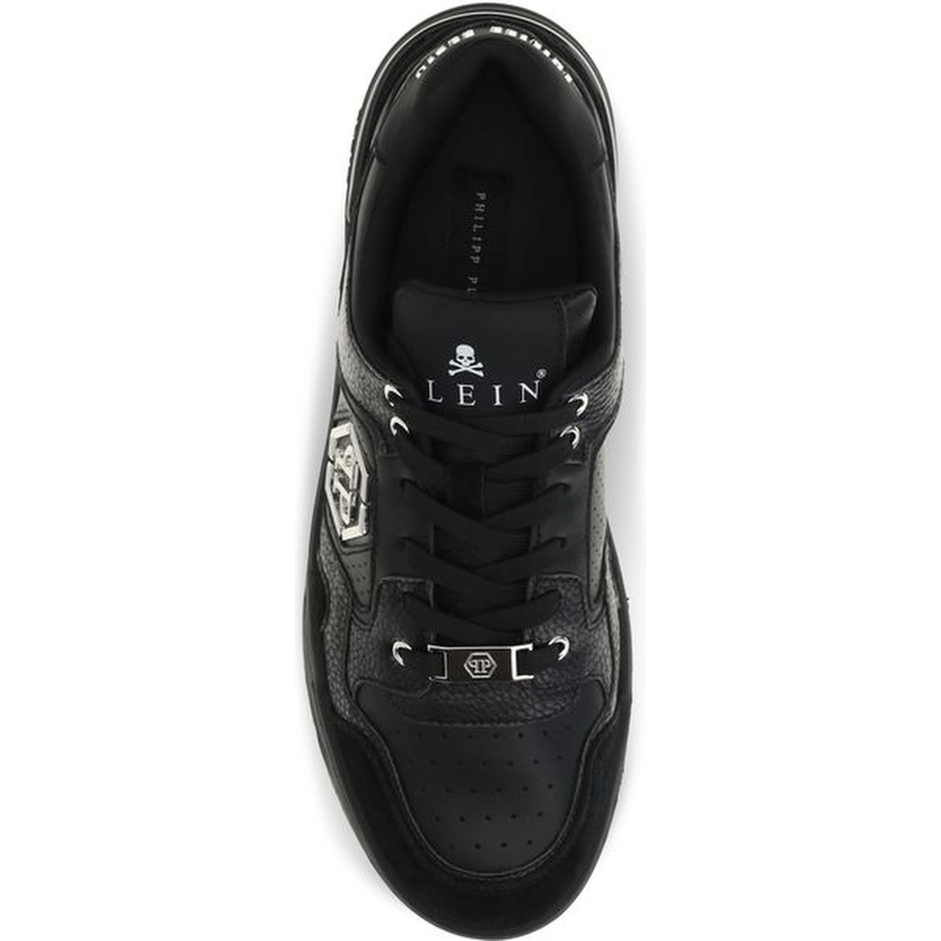 Black Polyester Low Top Sneakers
